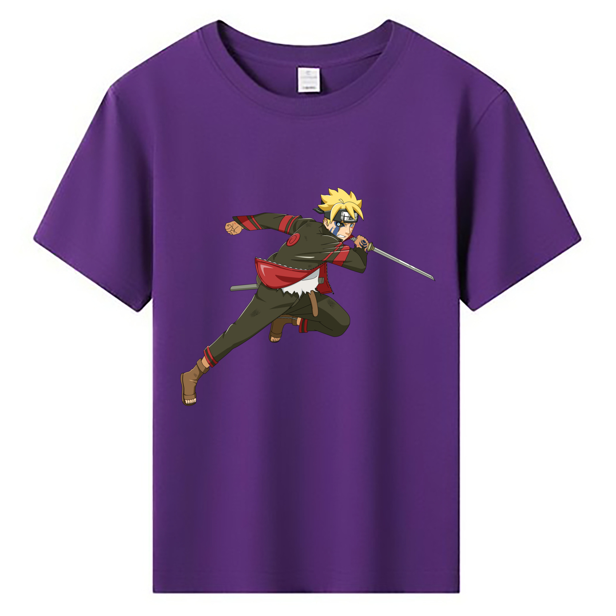 （画像用） NARUTO -ナルト- うずまき ボルト Uzumaki Boruto 綿100％キッズTシャツ（フロントプリント）