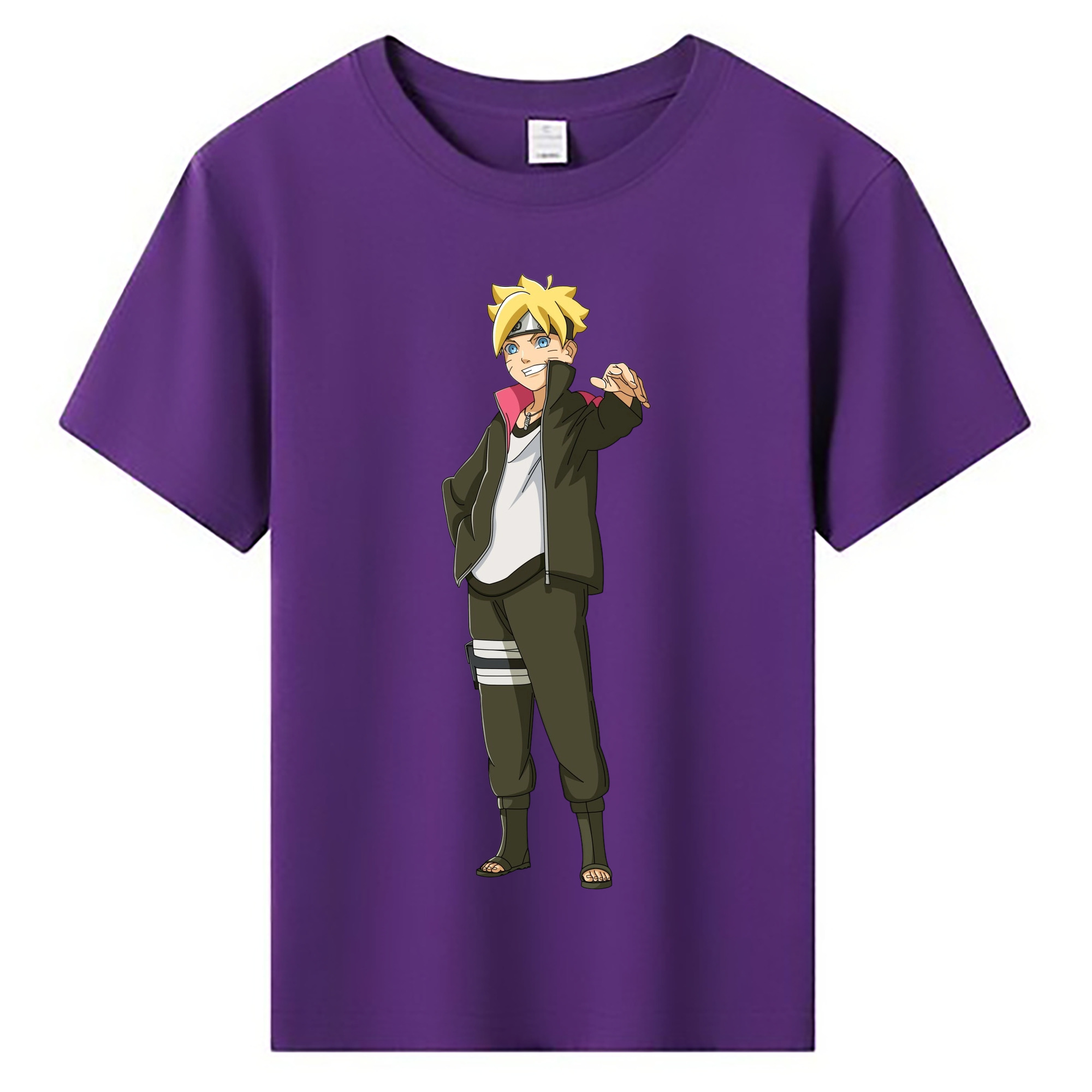 （画像用） NARUTO -ナルト- うずまき ボルト Uzumaki Boruto 綿100％キッズTシャツ（フロントプリント）
