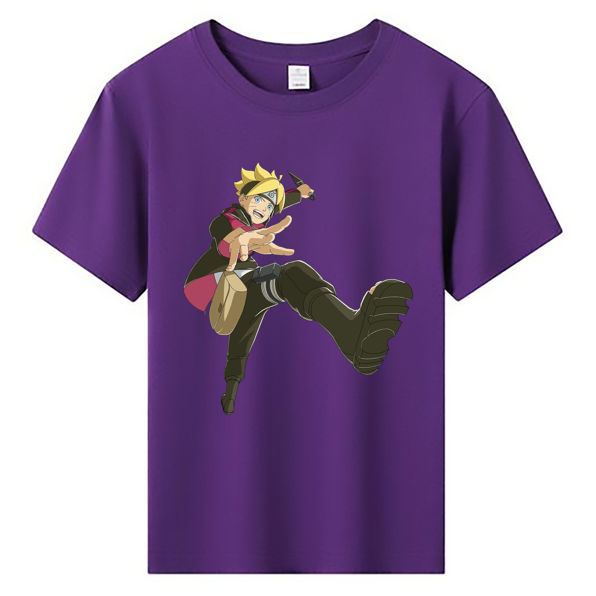 （画像用） NARUTO -ナルト- うずまき ボルト Uzumaki Boruto 綿100％キッズTシャツ（フロントプリント）