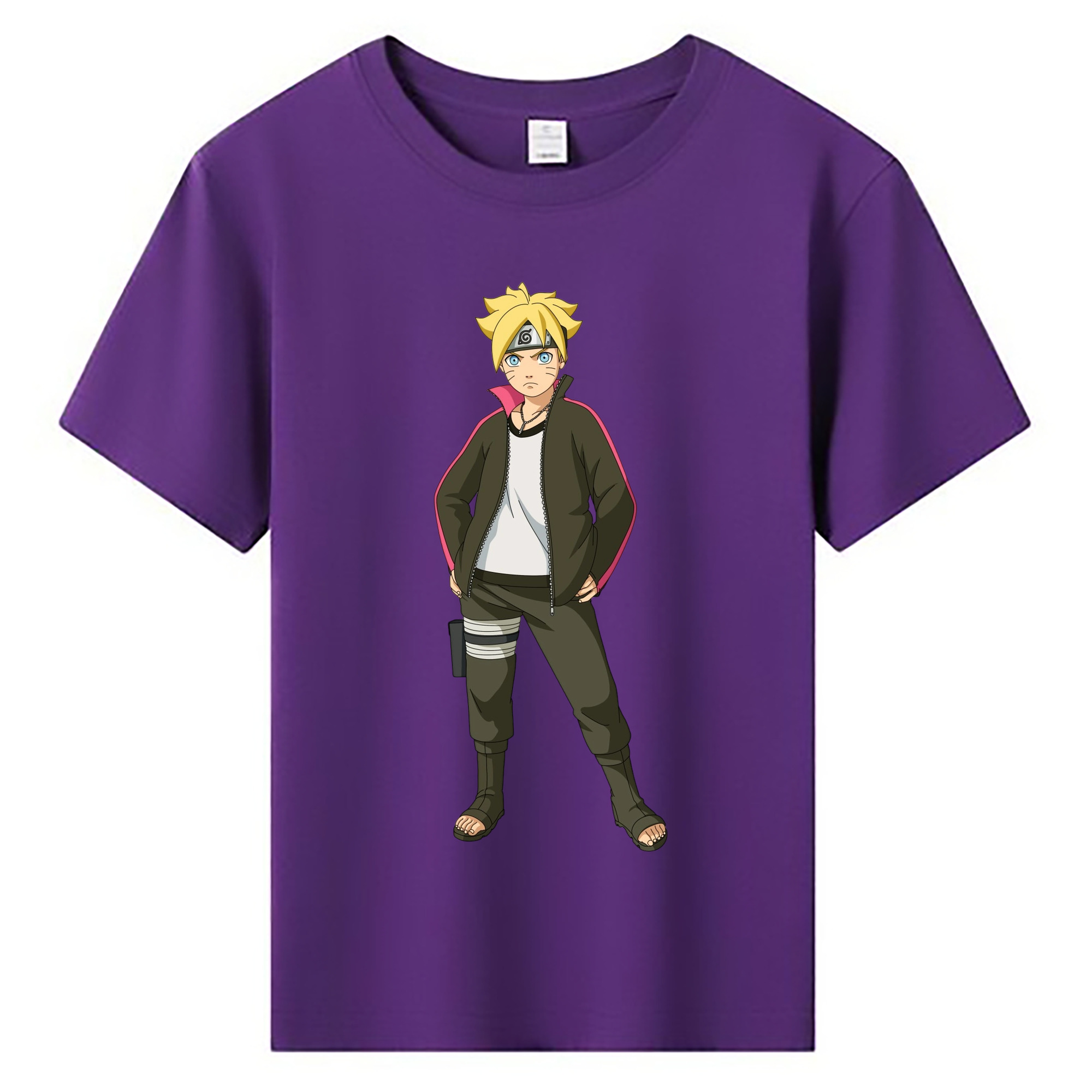 （画像用） NARUTO -ナルト- うずまき ボルト Uzumaki Boruto 綿100％キッズTシャツ（フロントプリント）