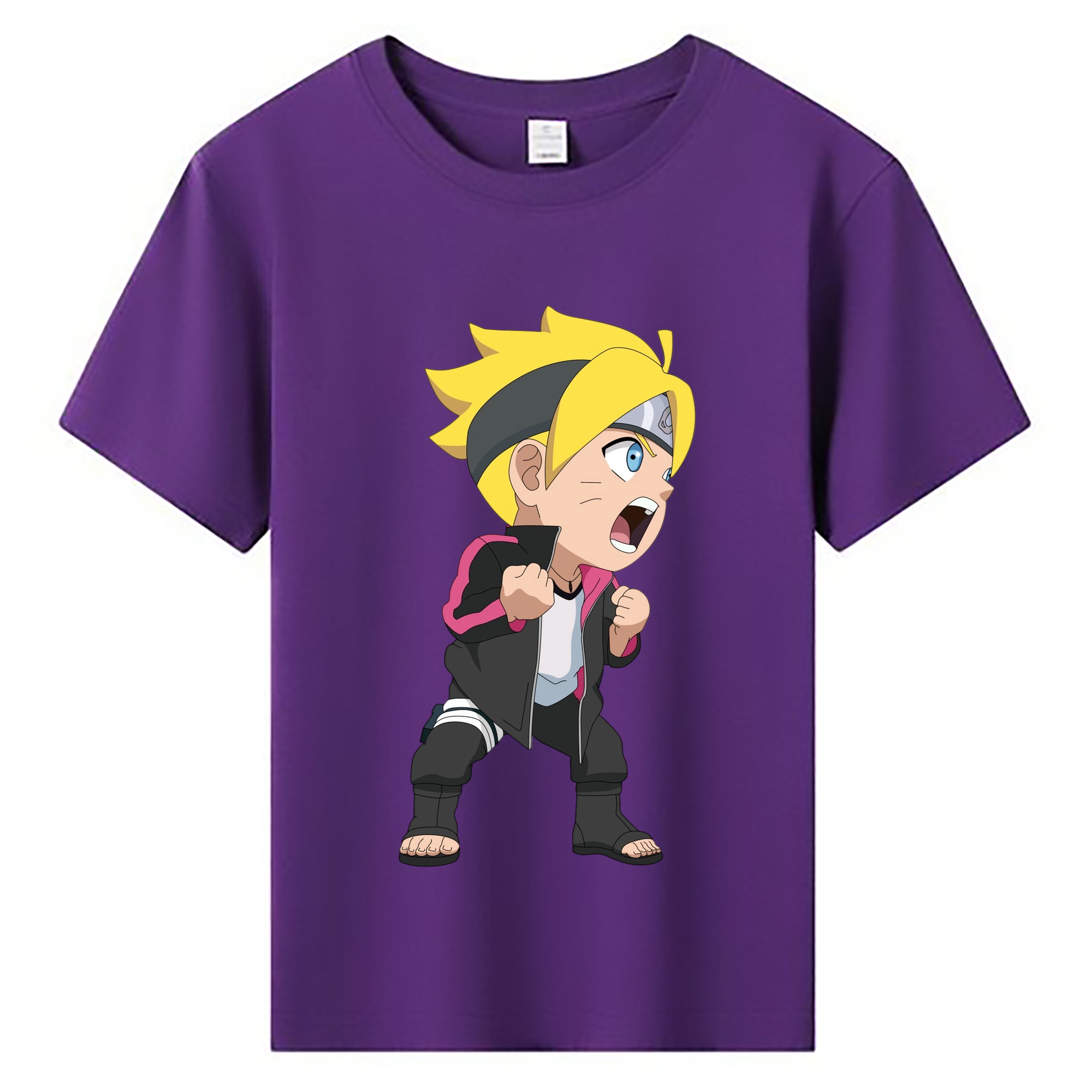 （画像用） NARUTO -ナルト- うずまき ボルト Uzumaki Boruto 綿100％キッズTシャツ（フロントプリント）