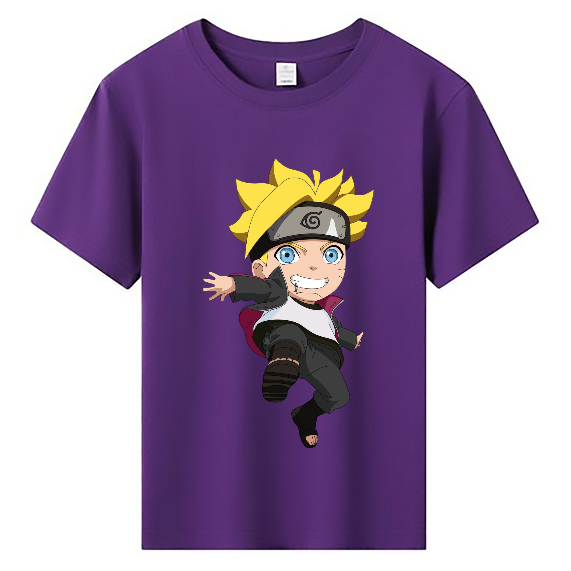（画像用） NARUTO -ナルト- うずまき ボルト Uzumaki Boruto 綿100％キッズTシャツ（フロントプリント）