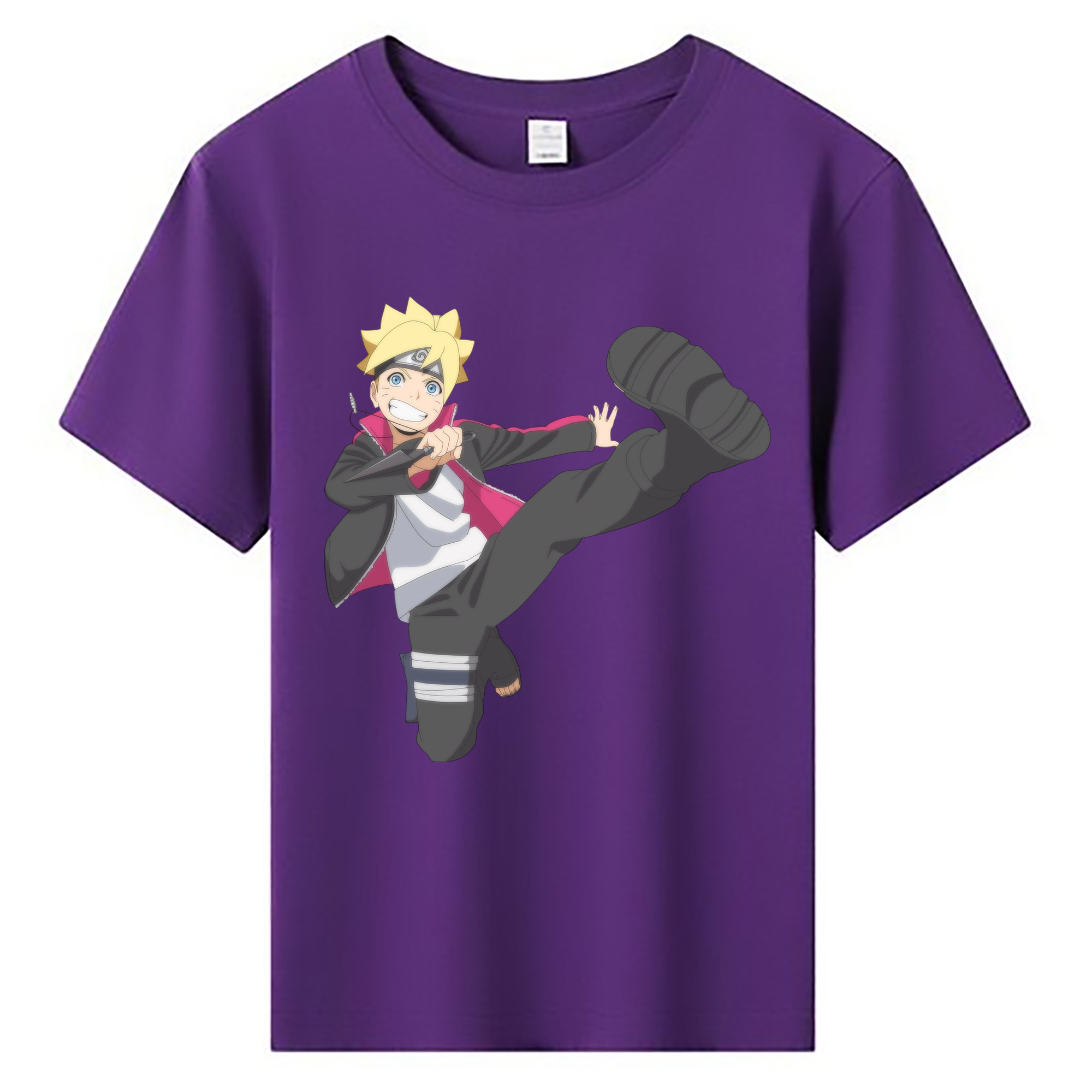 （画像用） NARUTO -ナルト- うずまき ボルト Uzumaki Boruto 綿100％キッズTシャツ（フロントプリント）