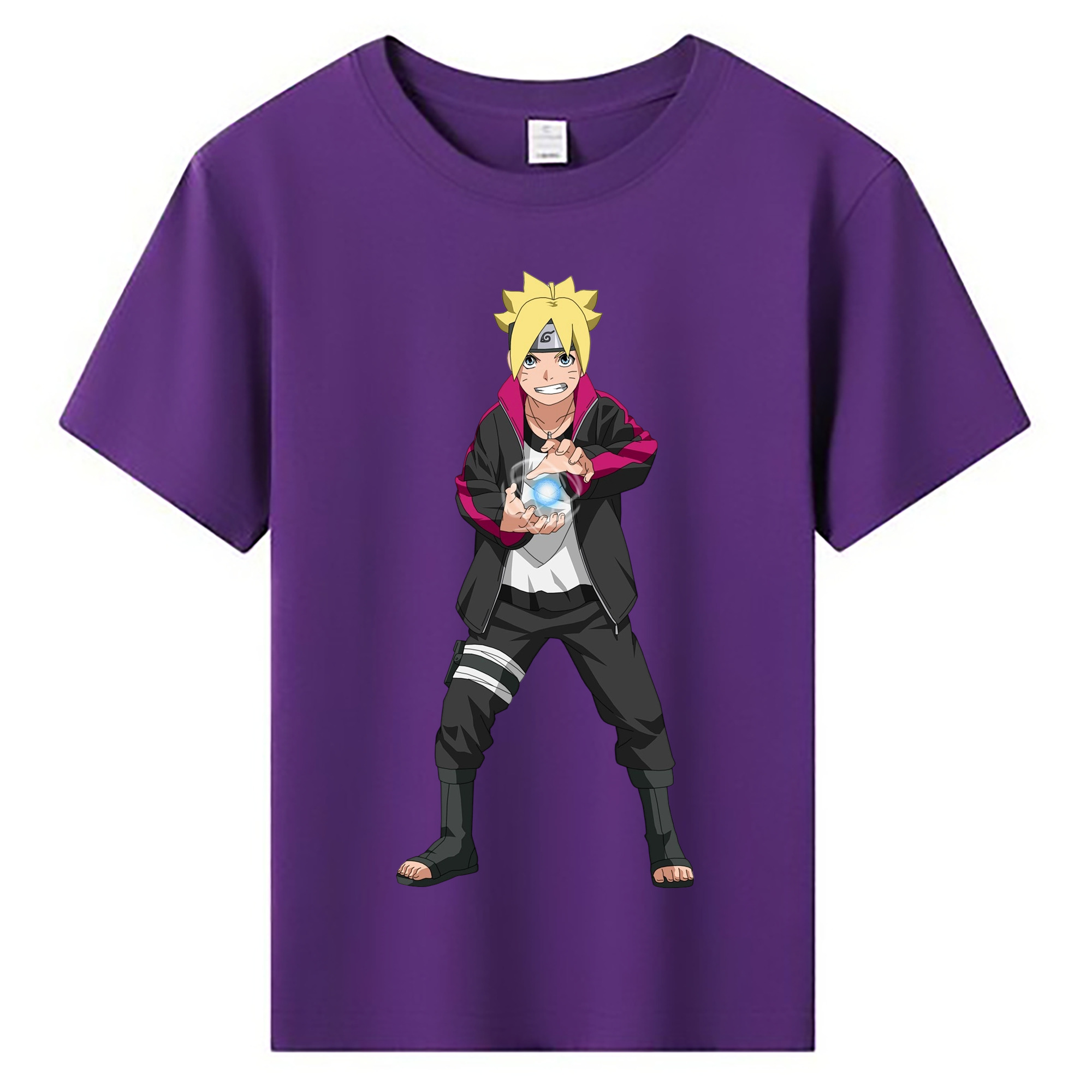 （画像用） NARUTO -ナルト- うずまき ボルト Uzumaki Boruto 綿100％キッズTシャツ（フロントプリント）
