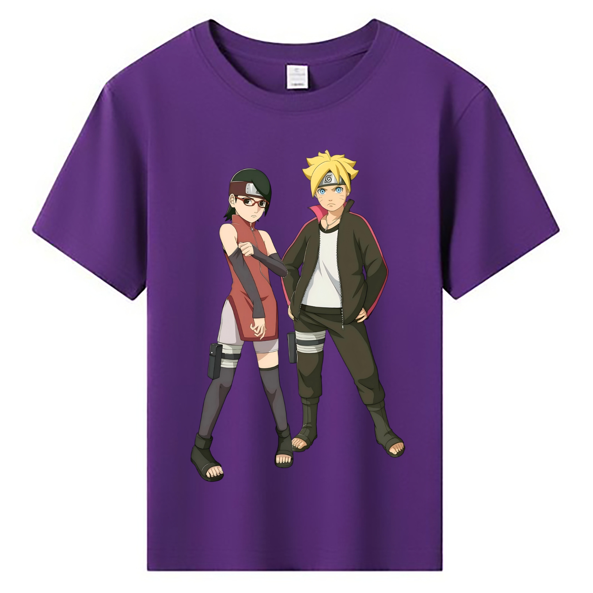 （画像用） NARUTO -ナルト- うずまき ボルト Uzumaki Boruto 綿100％キッズTシャツ（フロントプリント）