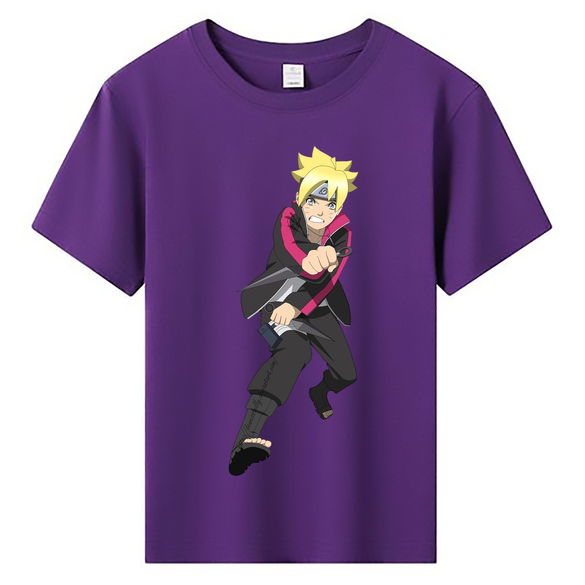 （画像用） NARUTO -ナルト- うずまき ボルト Uzumaki Boruto 綿100％キッズTシャツ（フロントプリント）