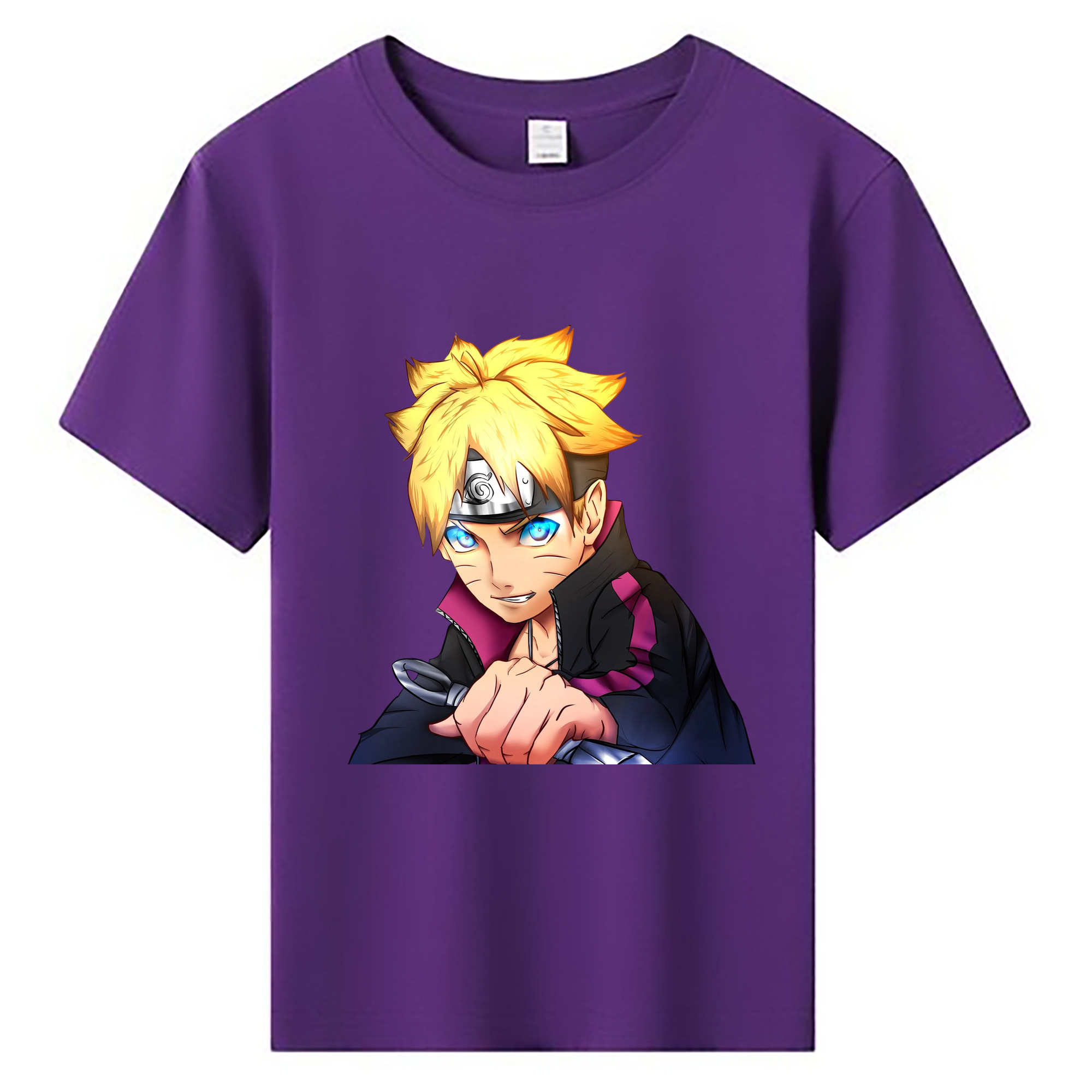（画像用） NARUTO -ナルト- うずまき ボルト Uzumaki Boruto 綿100％キッズTシャツ（フロントプリント）