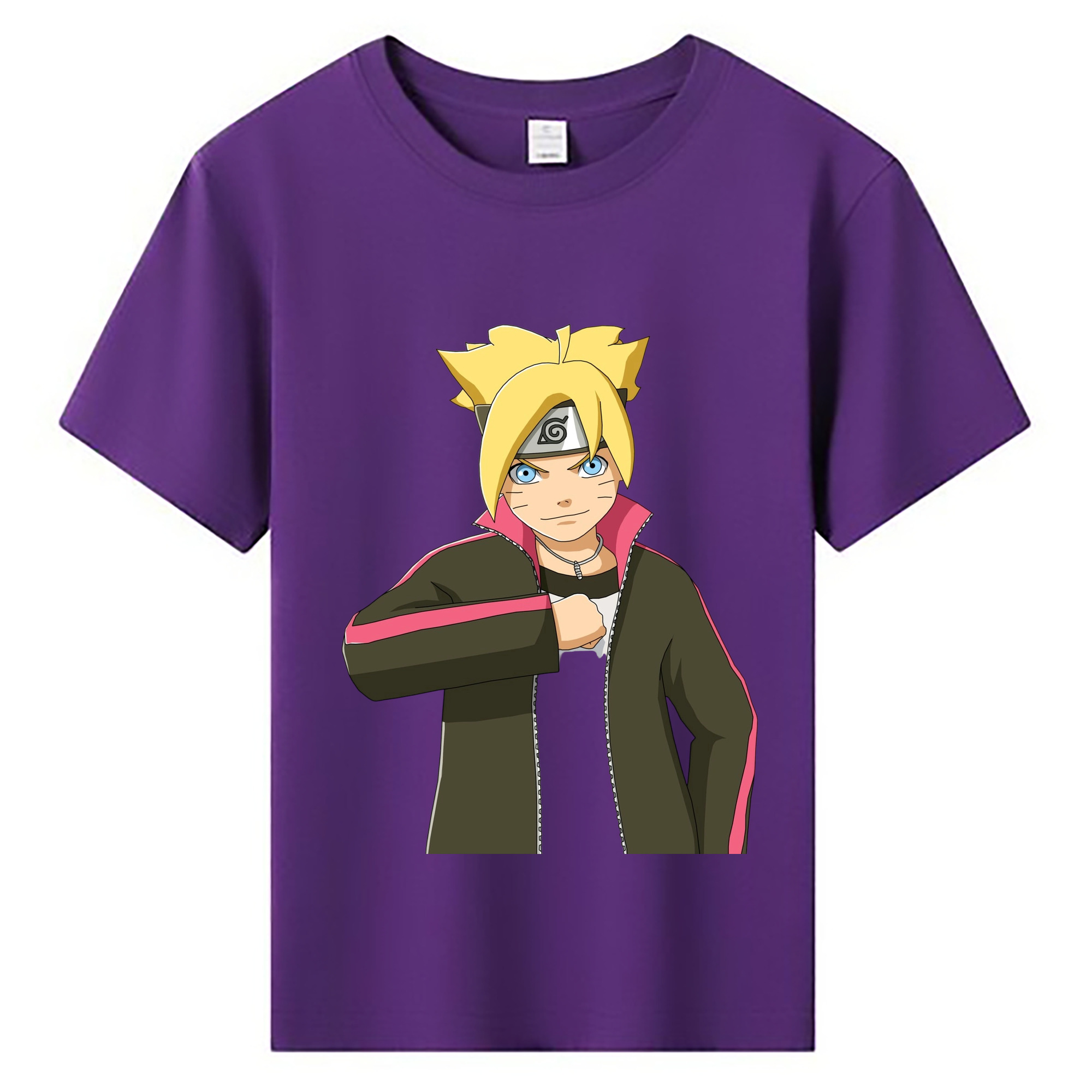 （画像用） NARUTO -ナルト- うずまき ボルト Uzumaki Boruto 綿100％キッズTシャツ（フロントプリント）