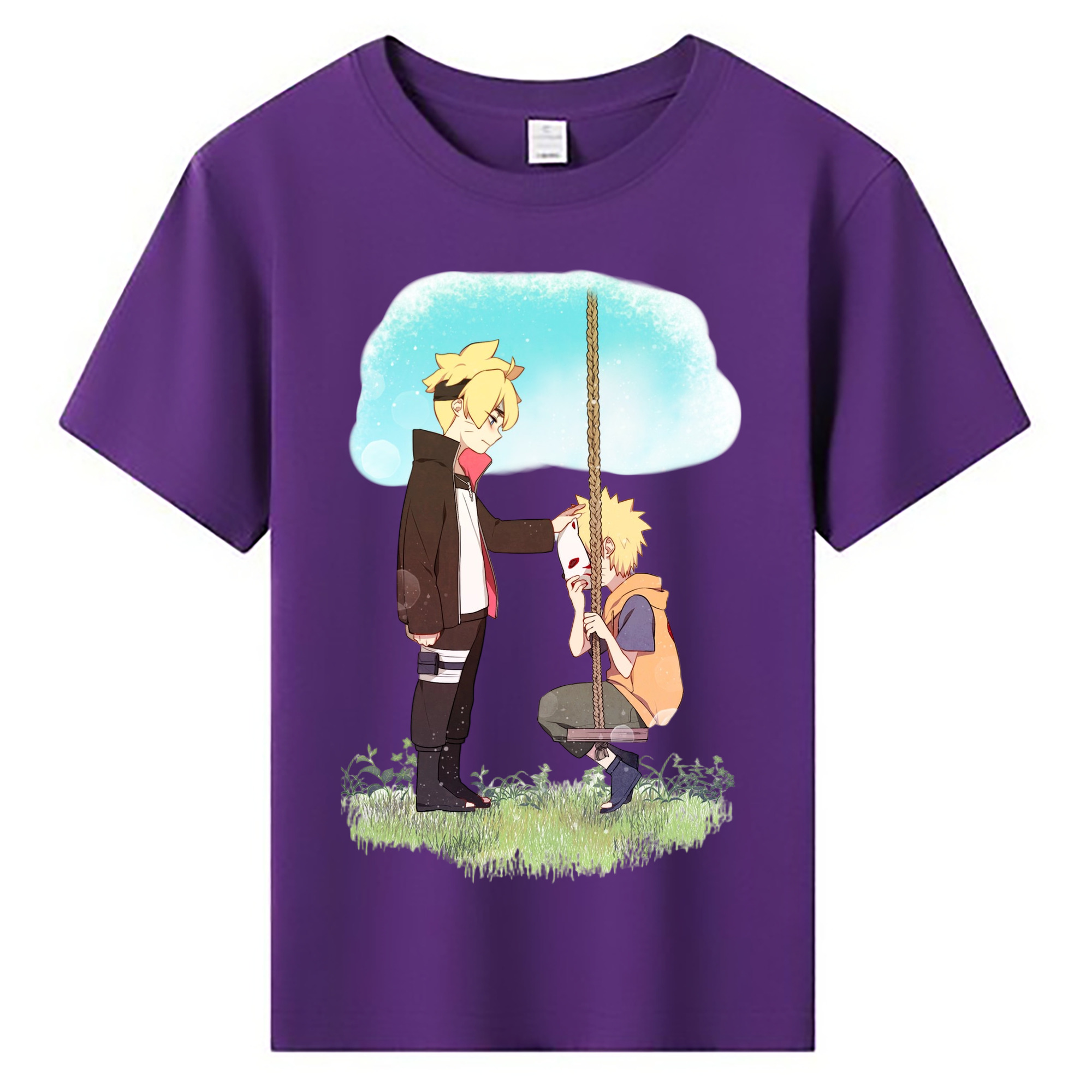 （画像用） NARUTO -ナルト- うずまき ボルト Uzumaki Boruto 綿100％キッズTシャツ（フロントプリント）