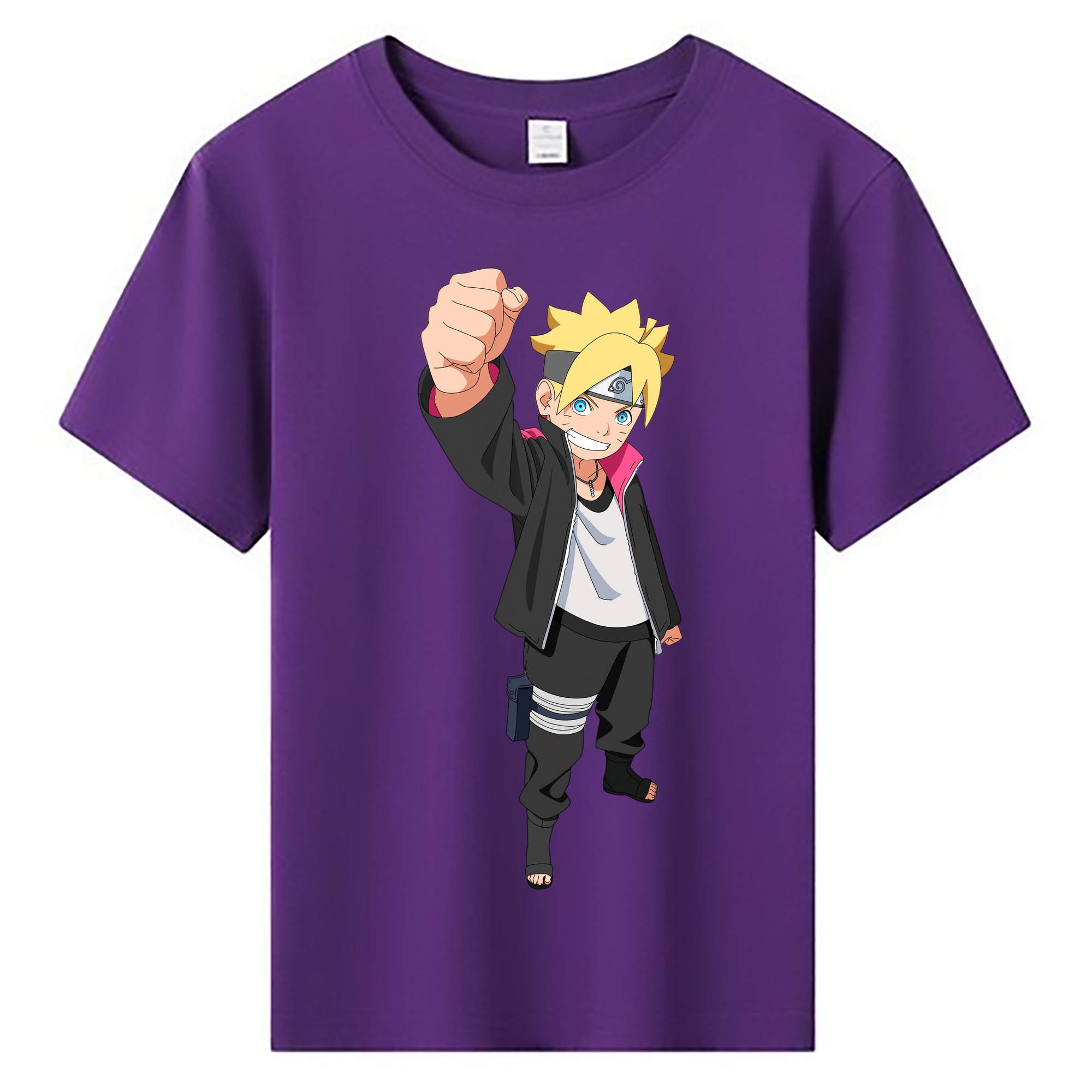 （画像用） NARUTO -ナルト- うずまき ボルト Uzumaki Boruto 綿100％キッズTシャツ（フロントプリント）