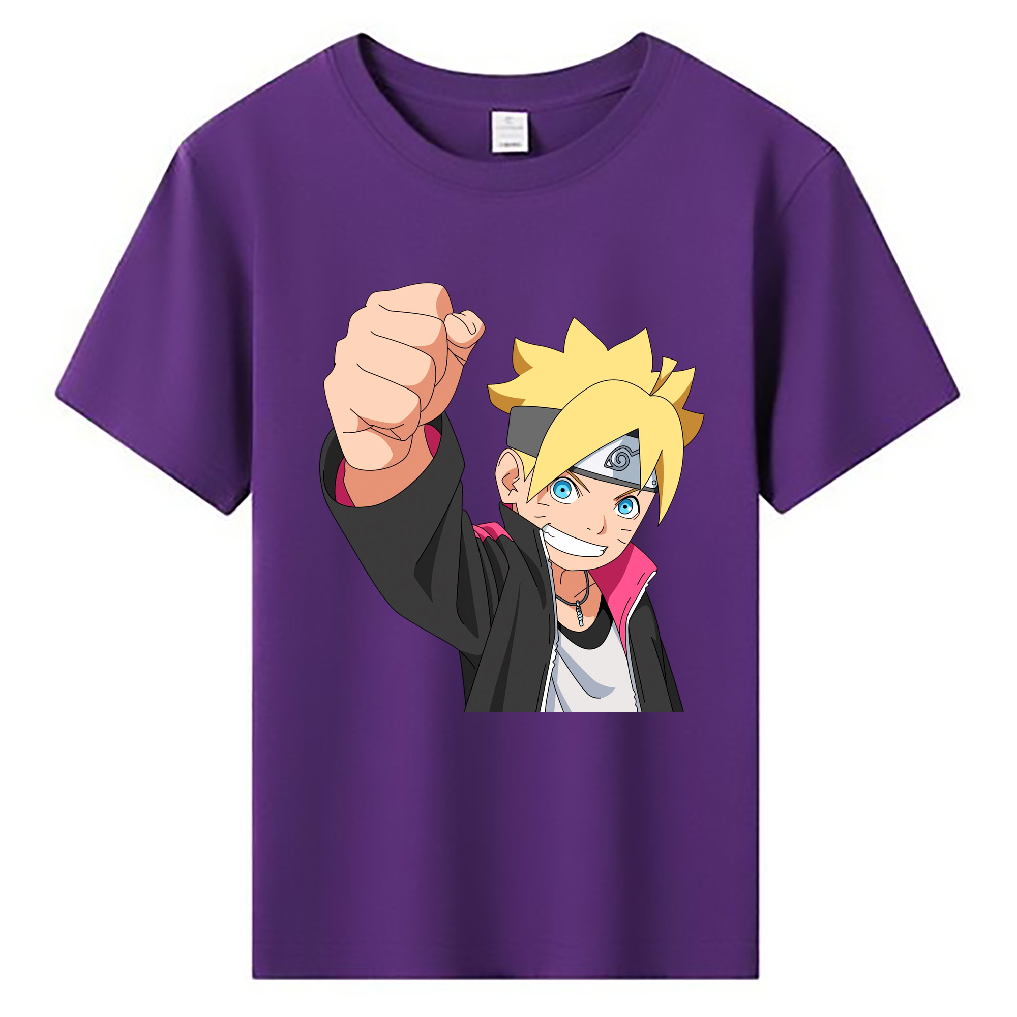 （画像用） NARUTO -ナルト- うずまき ボルト Uzumaki Boruto 綿100％キッズTシャツ（フロントプリント）