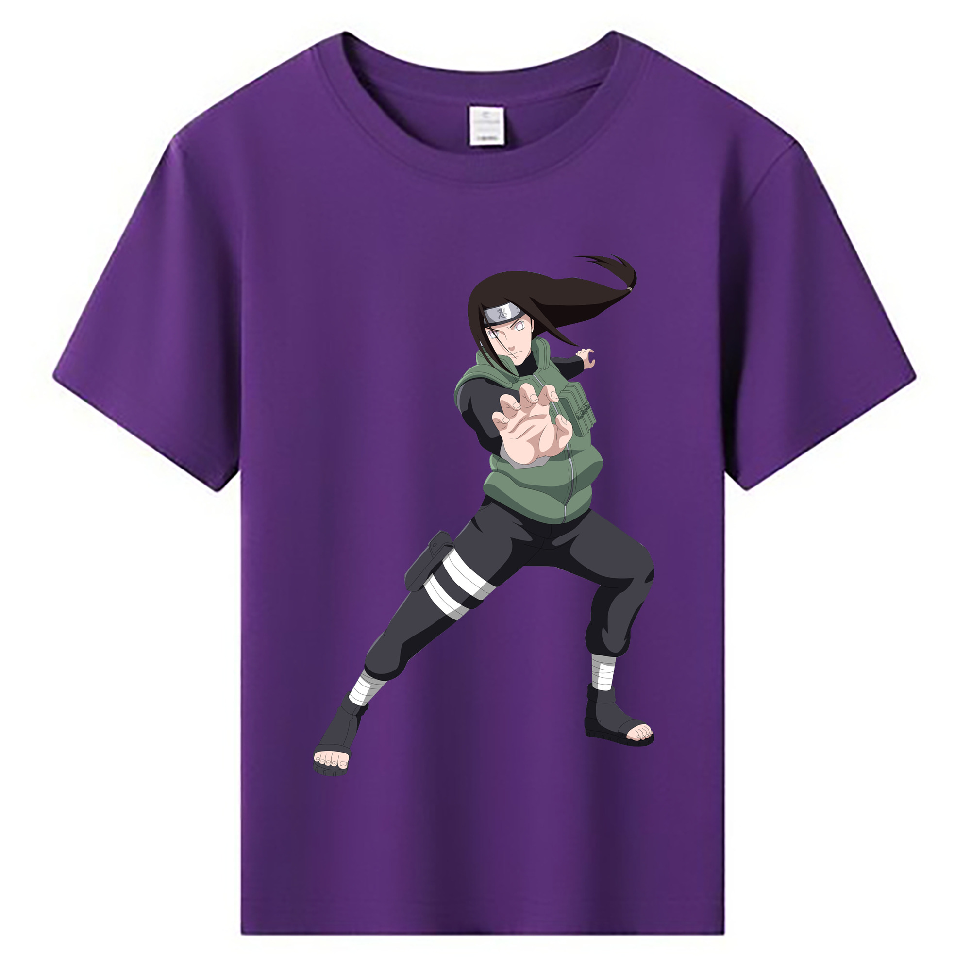 （画像用） NARUTO -ナルト- 日向ネジ Hyūga Neji 綿100％キッズTシャツ（フロントプリント）