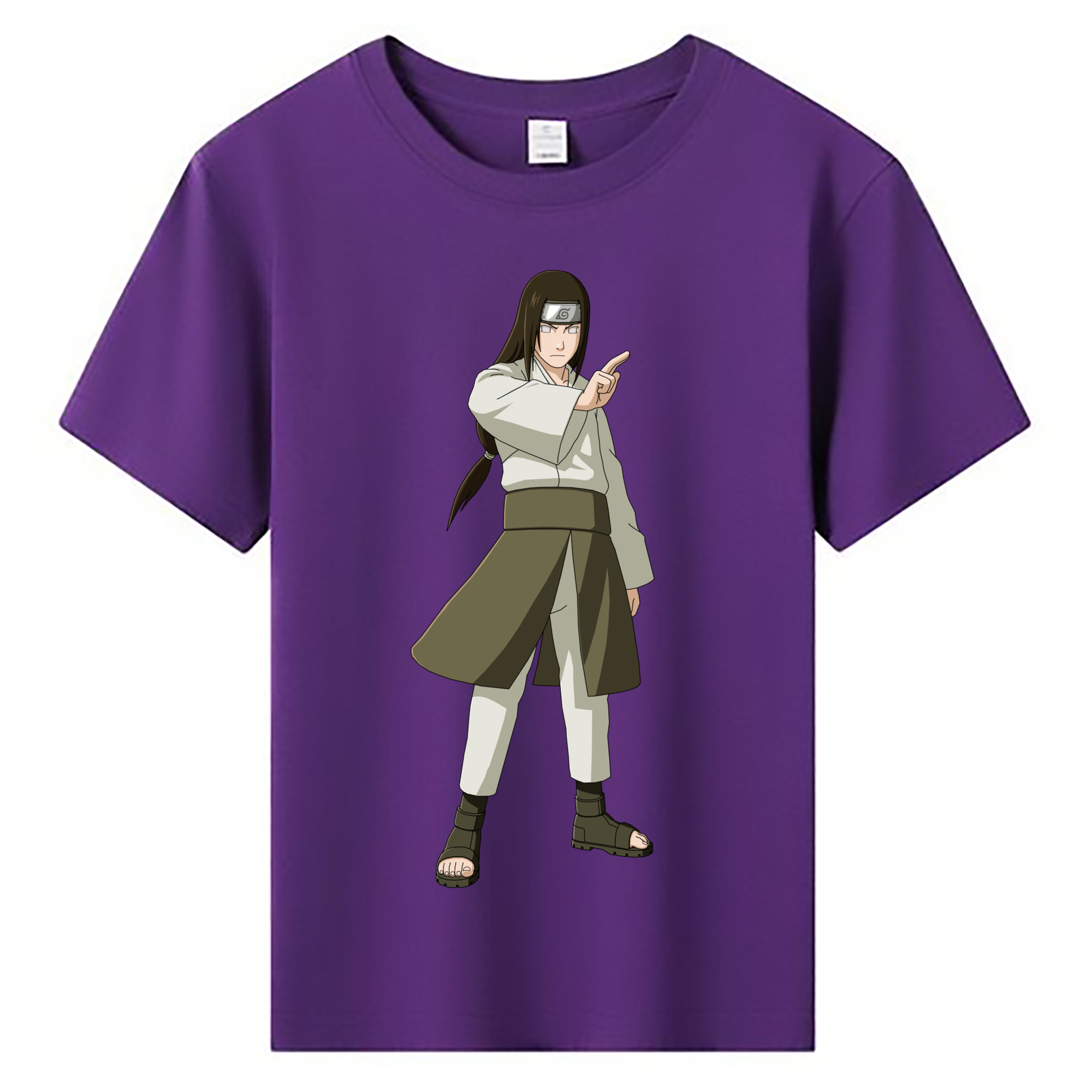 NARUTO -ナルト- 日向ネジ Hyūga Neji 綿100％キッズTシャツ（フロントプリント）