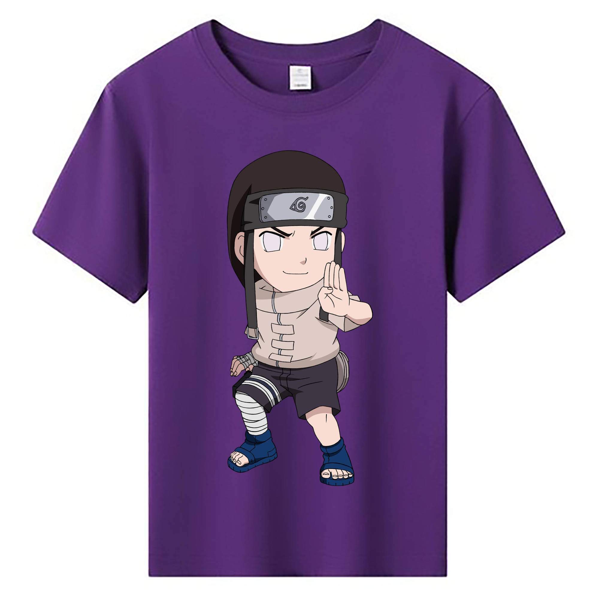 （画像用） NARUTO -ナルト- 日向ネジ Hyūga Neji 綿100％キッズTシャツ（フロントプリント）