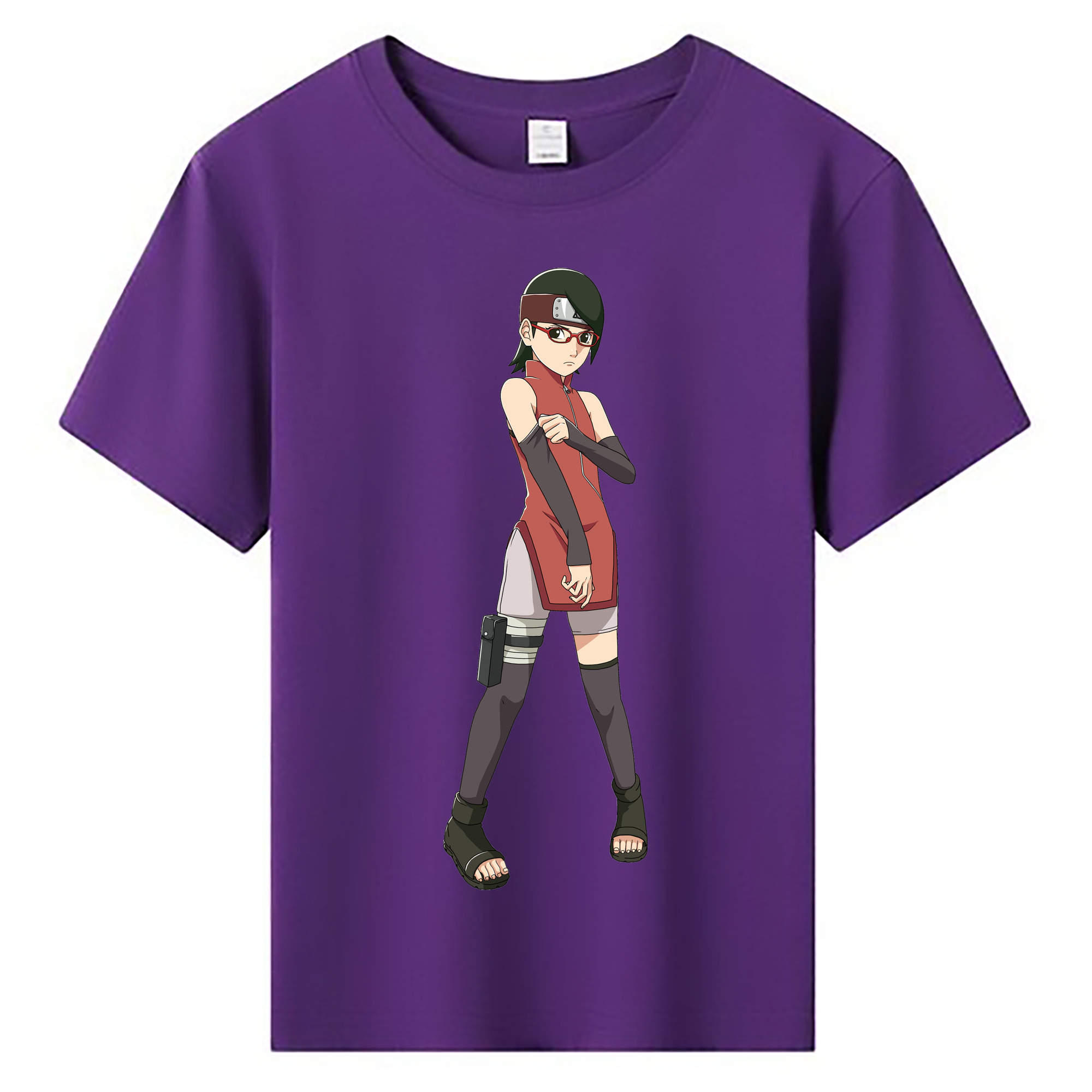 （画像用） NARUTO -ナルト- うちは サラダ Uchiha Sarada 綿100％キッズTシャツ（フロントプリント）