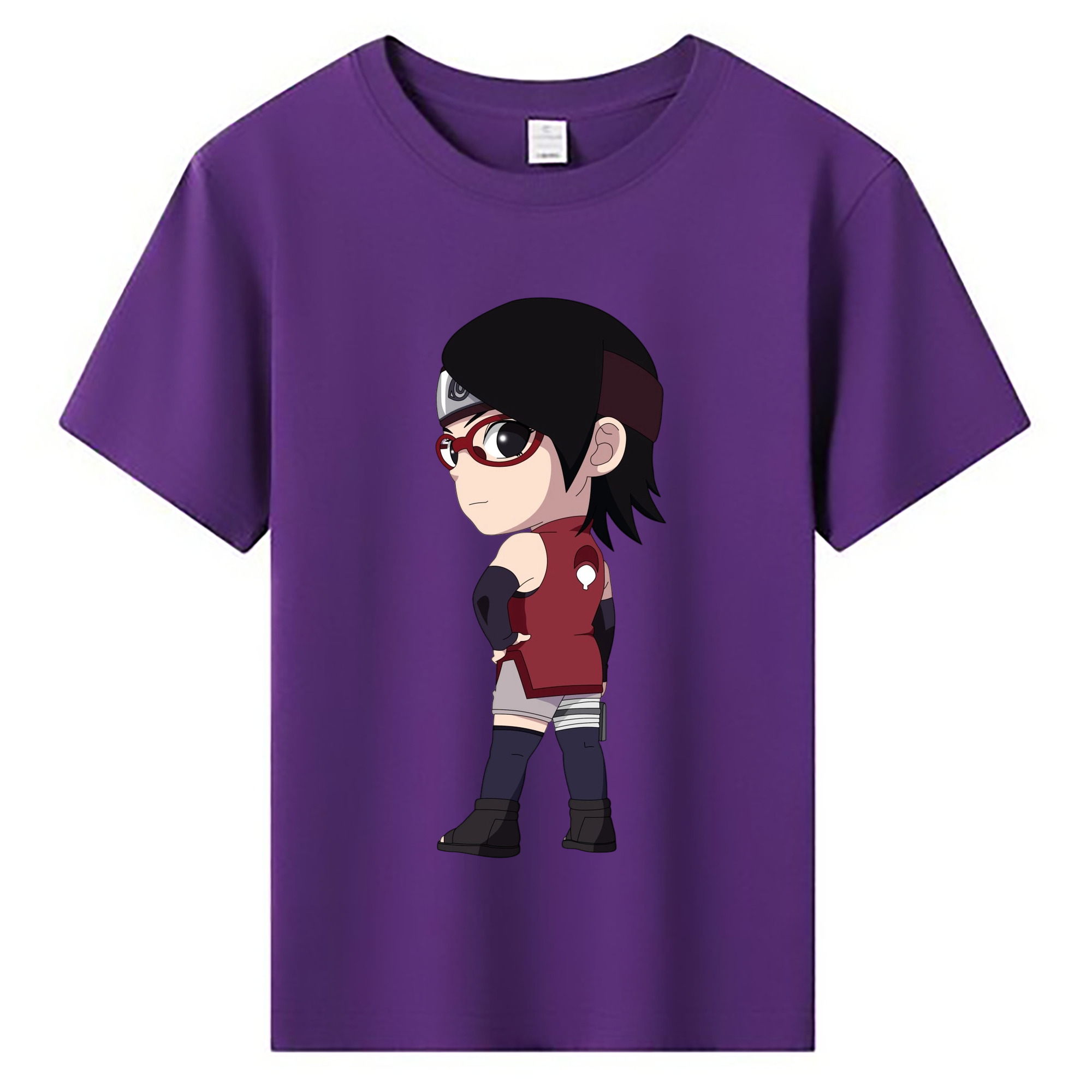 （画像用） NARUTO -ナルト- うちは サラダ Uchiha Sarada 綿100％キッズTシャツ（フロントプリント）