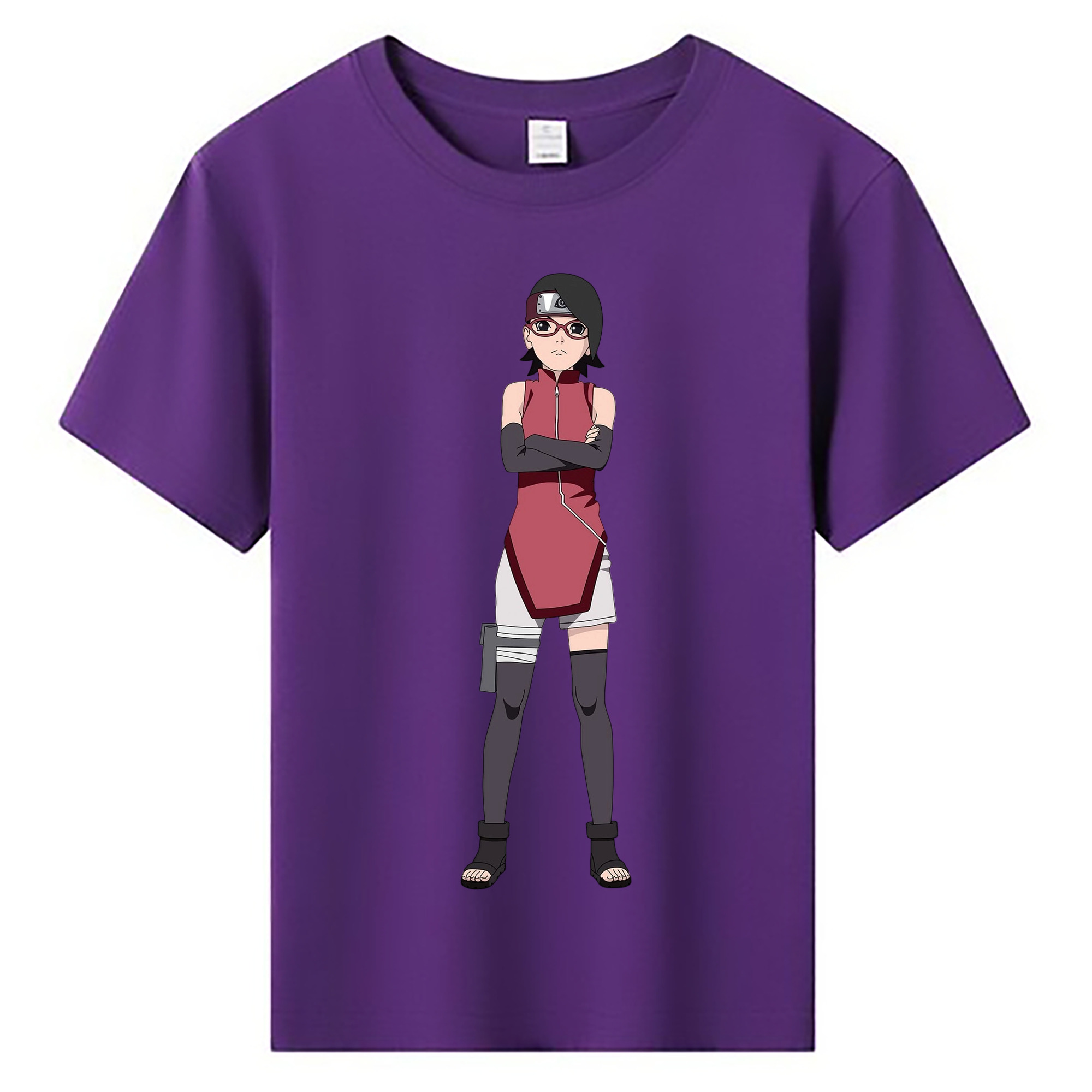 （画像用） NARUTO -ナルト- うちは サラダ Uchiha Sarada 綿100％キッズTシャツ（フロントプリント）