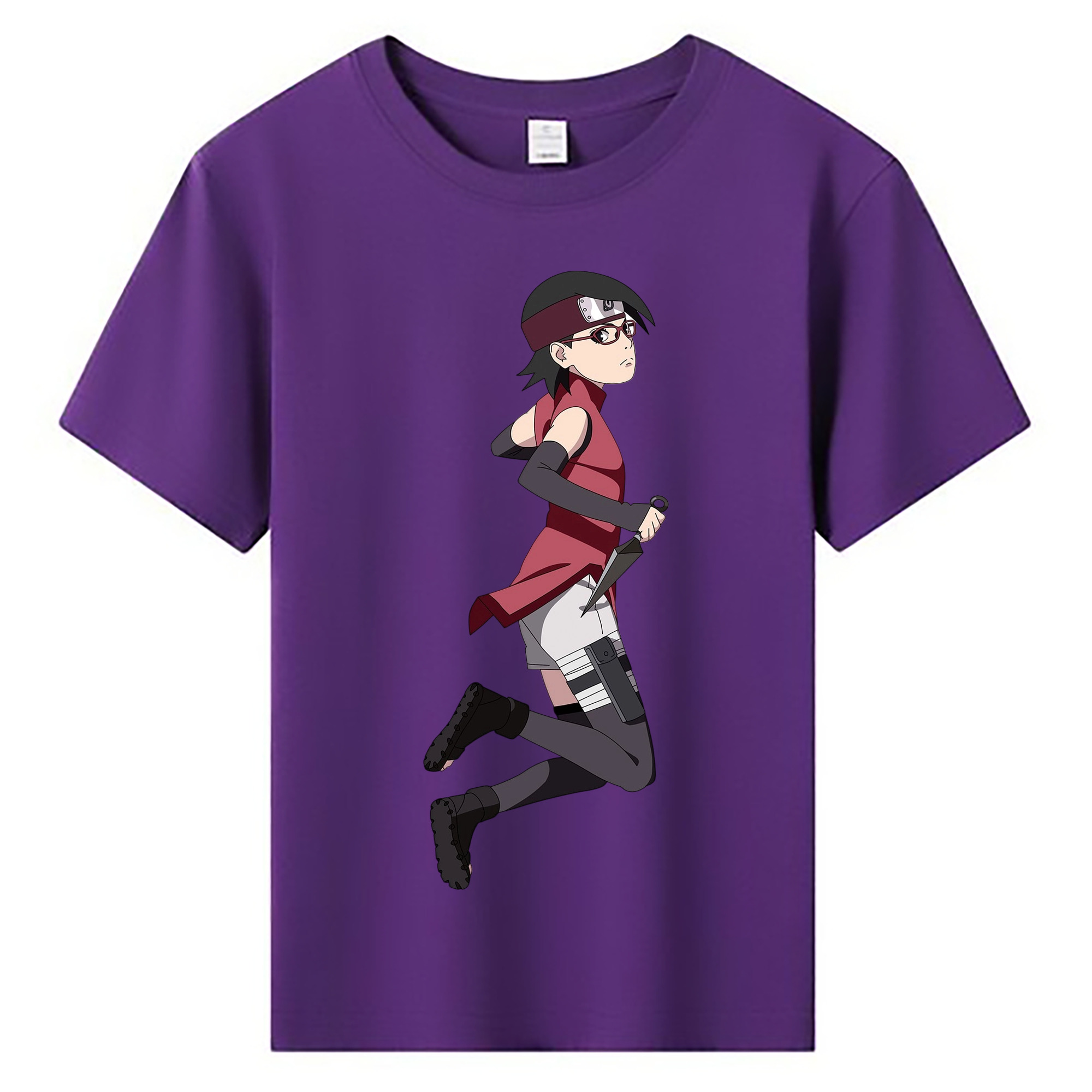 （画像用） NARUTO -ナルト- うちは サラダ Uchiha Sarada 綿100％キッズTシャツ（フロントプリント）