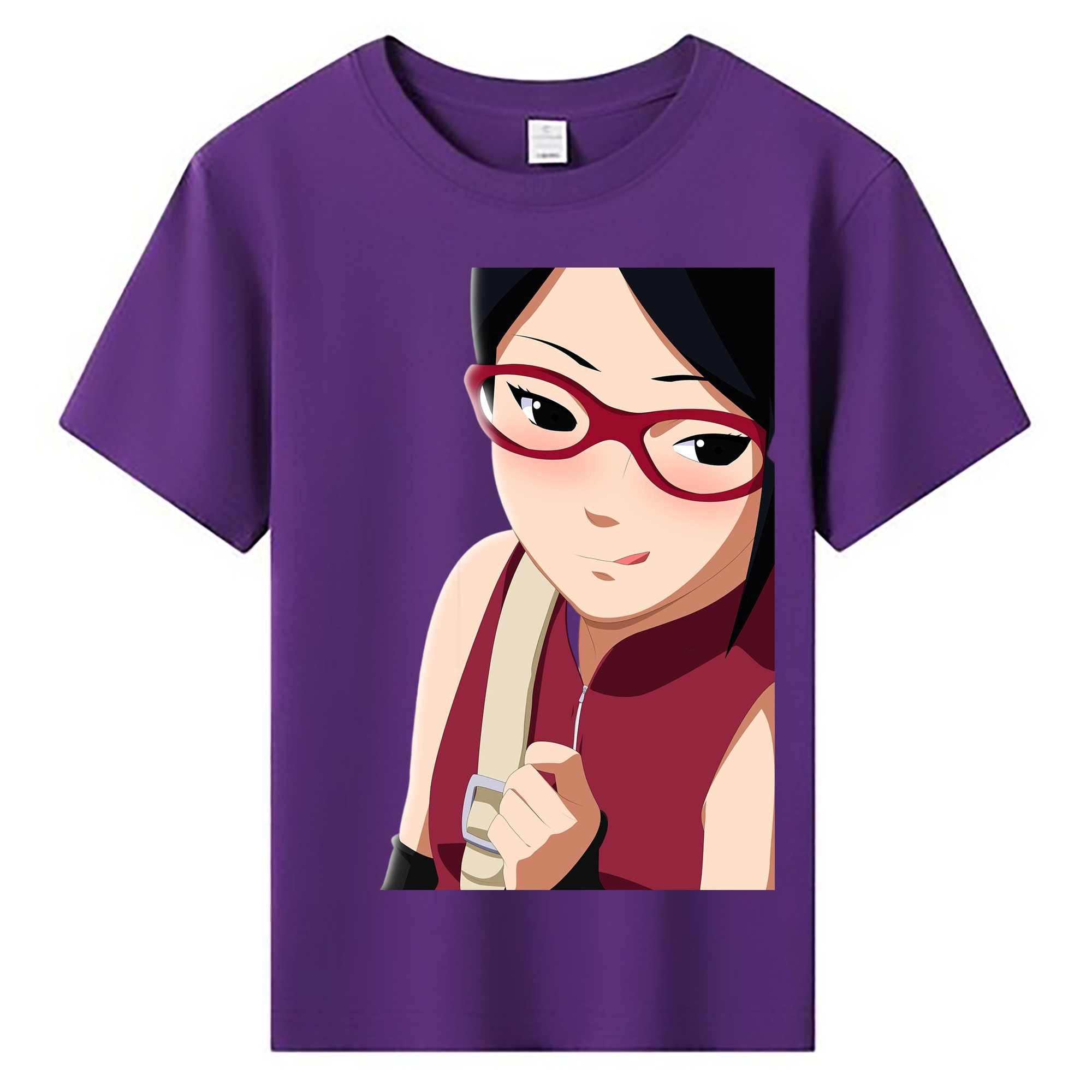 （画像用） NARUTO -ナルト- うちは サラダ Uchiha Sarada 綿100％キッズTシャツ（フロントプリント）