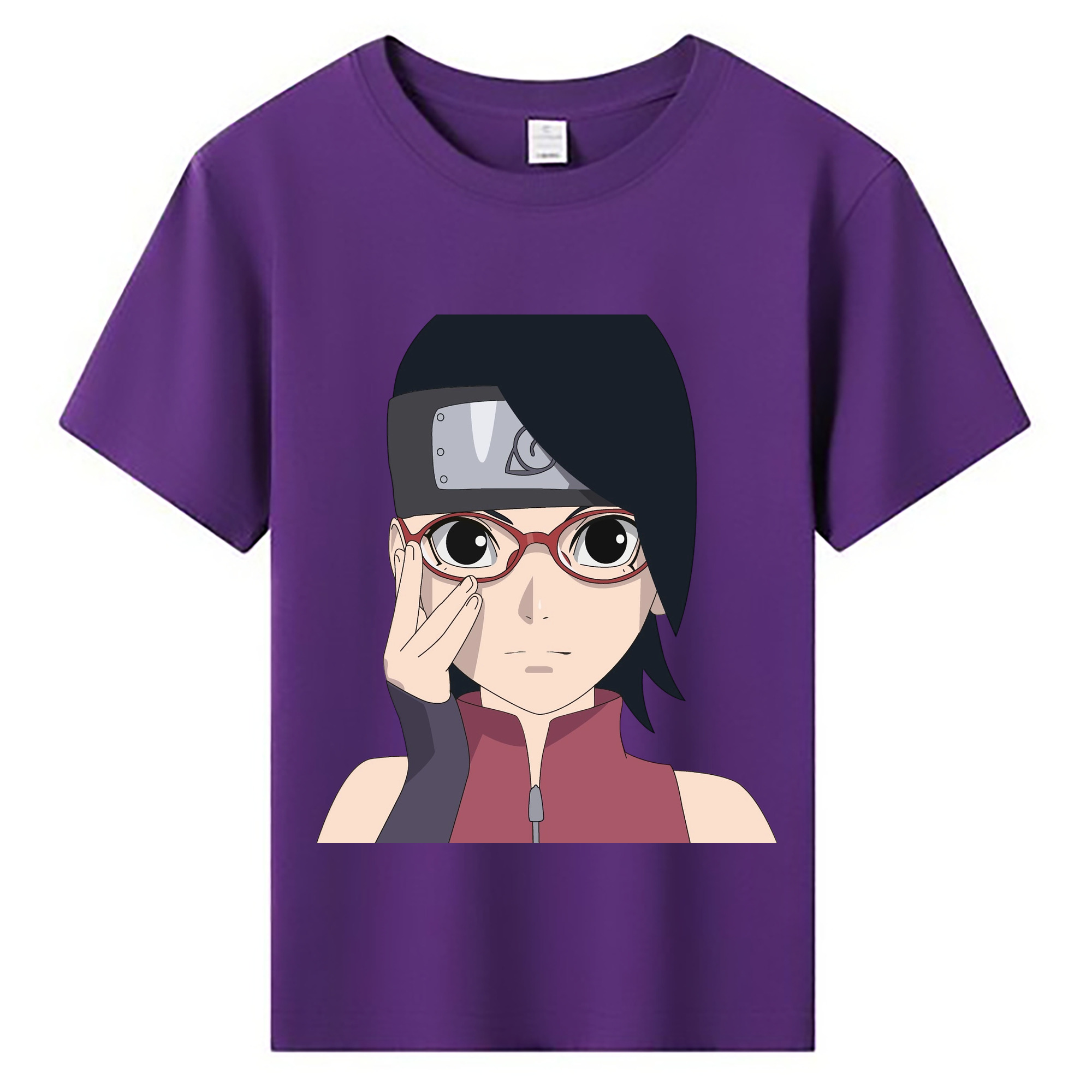 （画像用） NARUTO -ナルト- うちは サラダ Uchiha Sarada 綿100％キッズTシャツ（フロントプリント）