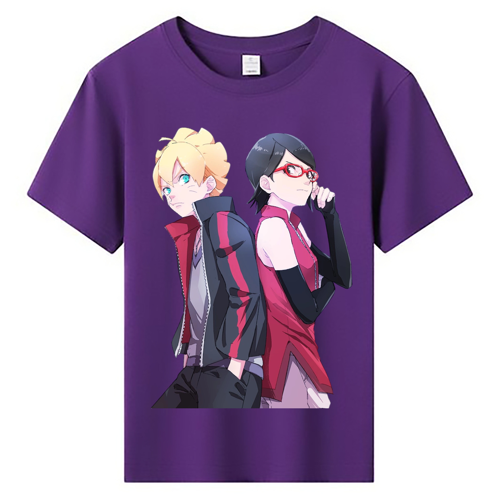 （画像用） NARUTO -ナルト- うちは サラダ Uchiha Sarada 綿100％キッズTシャツ（フロントプリント）