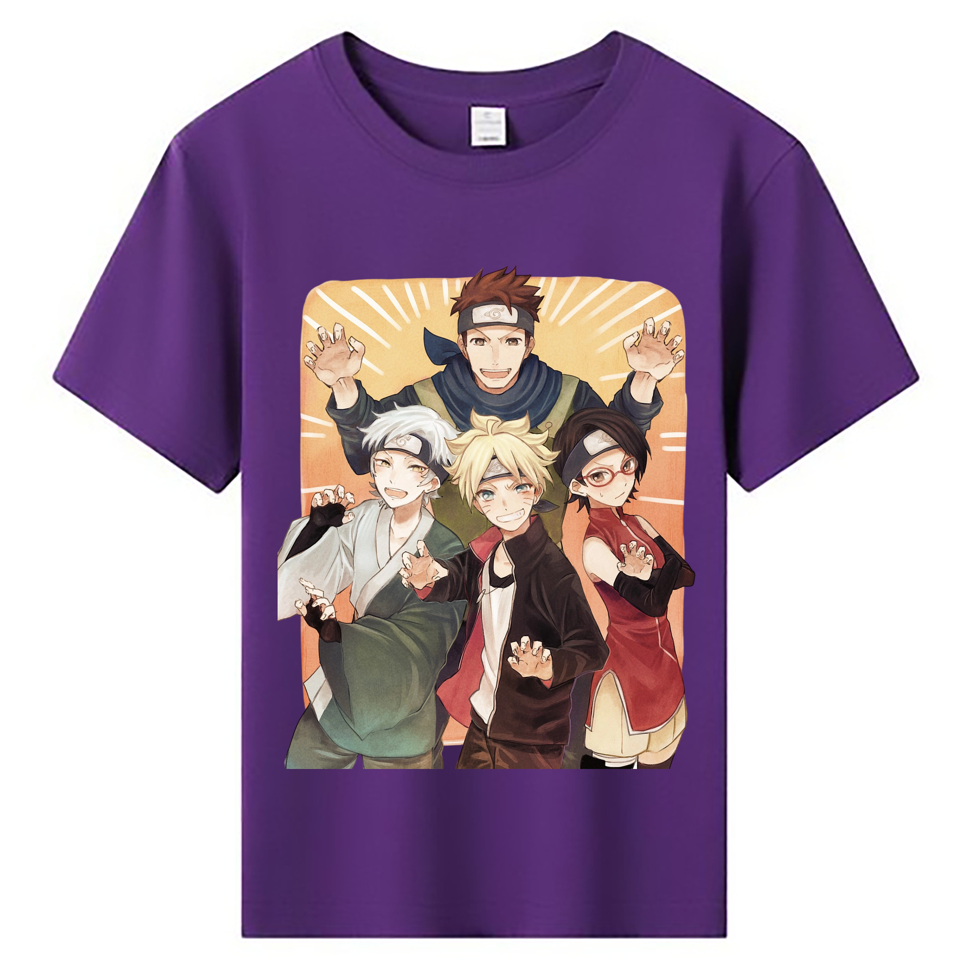 （画像用） NARUTO -ナルト- うちは サラダ Uchiha Sarada 綿100％キッズTシャツ（フロントプリント）