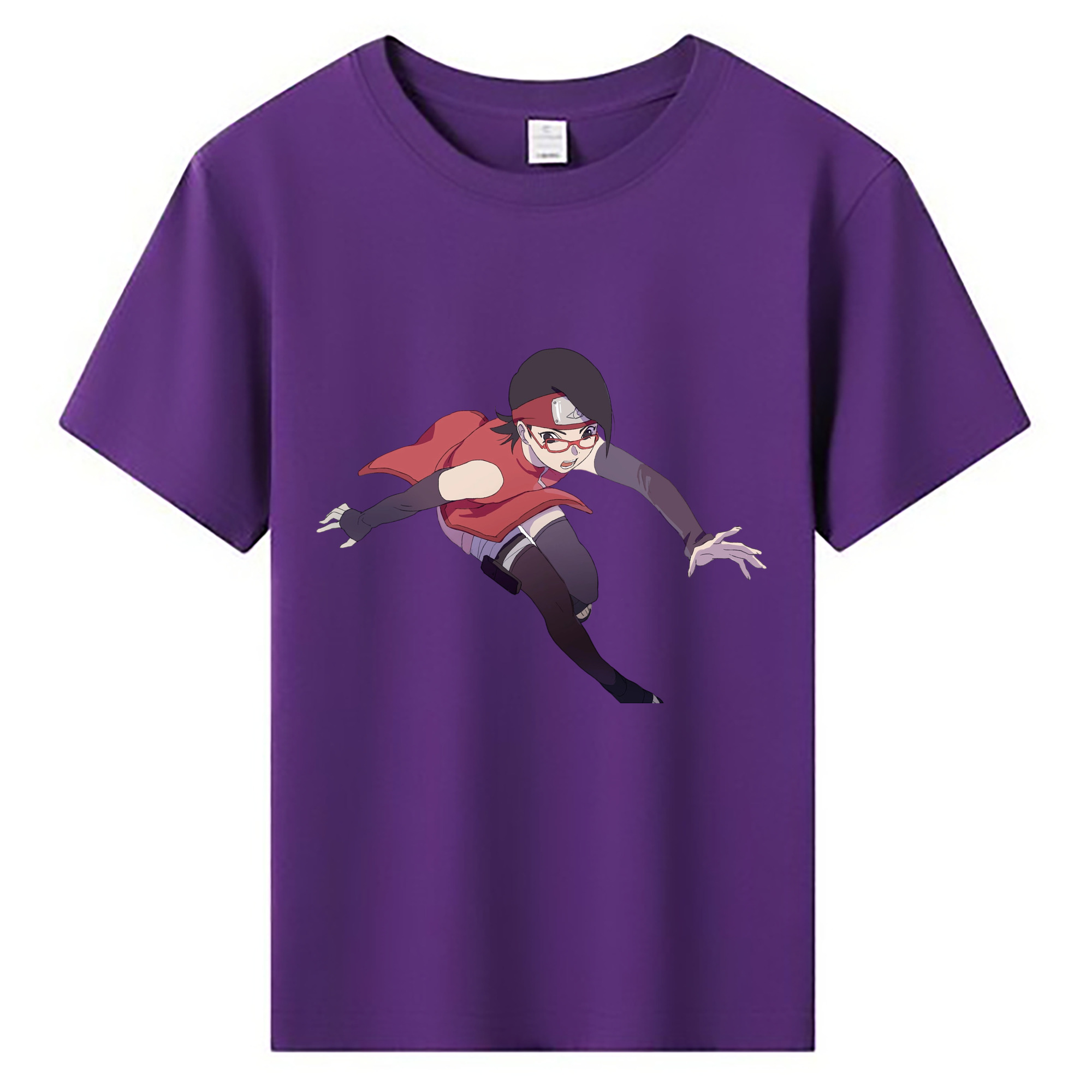 （画像用） NARUTO -ナルト- うちは サラダ Uchiha Sarada 綿100％キッズTシャツ（フロントプリント）
