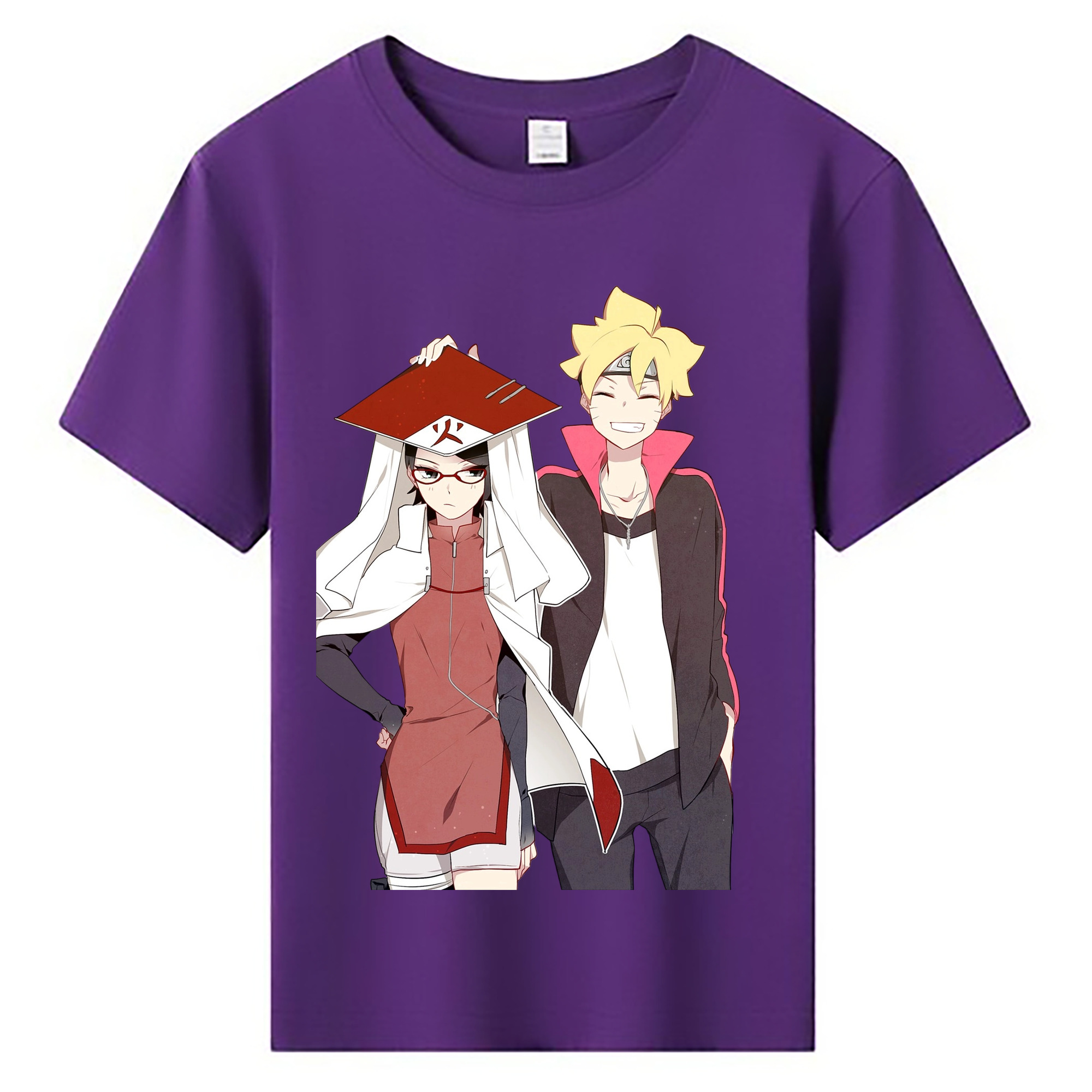 （画像用） NARUTO -ナルト- うちは サラダ Uchiha Sarada 綿100％キッズTシャツ（フロントプリント）