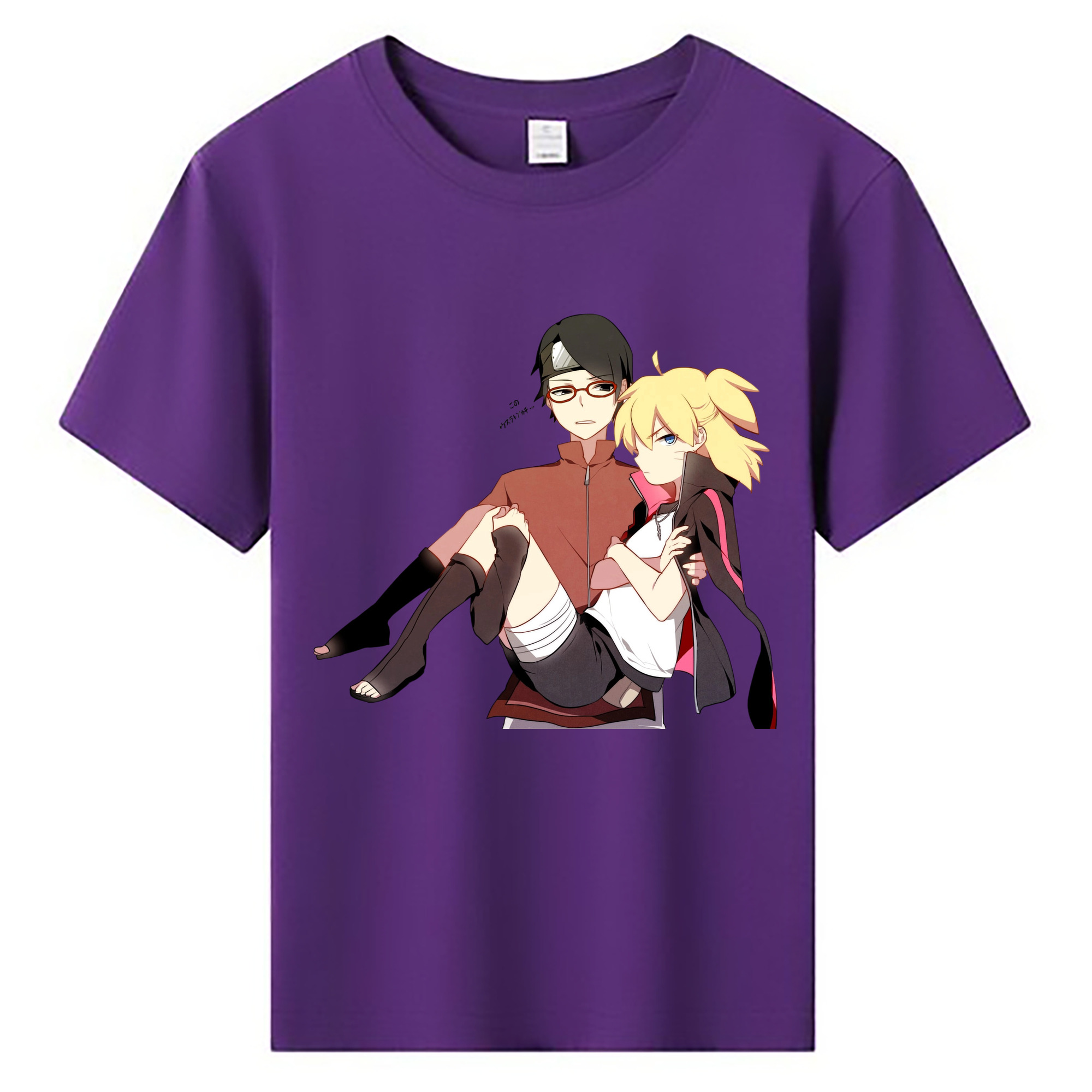 （画像用） NARUTO -ナルト- うちは サラダ Uchiha Sarada 綿100％キッズTシャツ（フロントプリント）