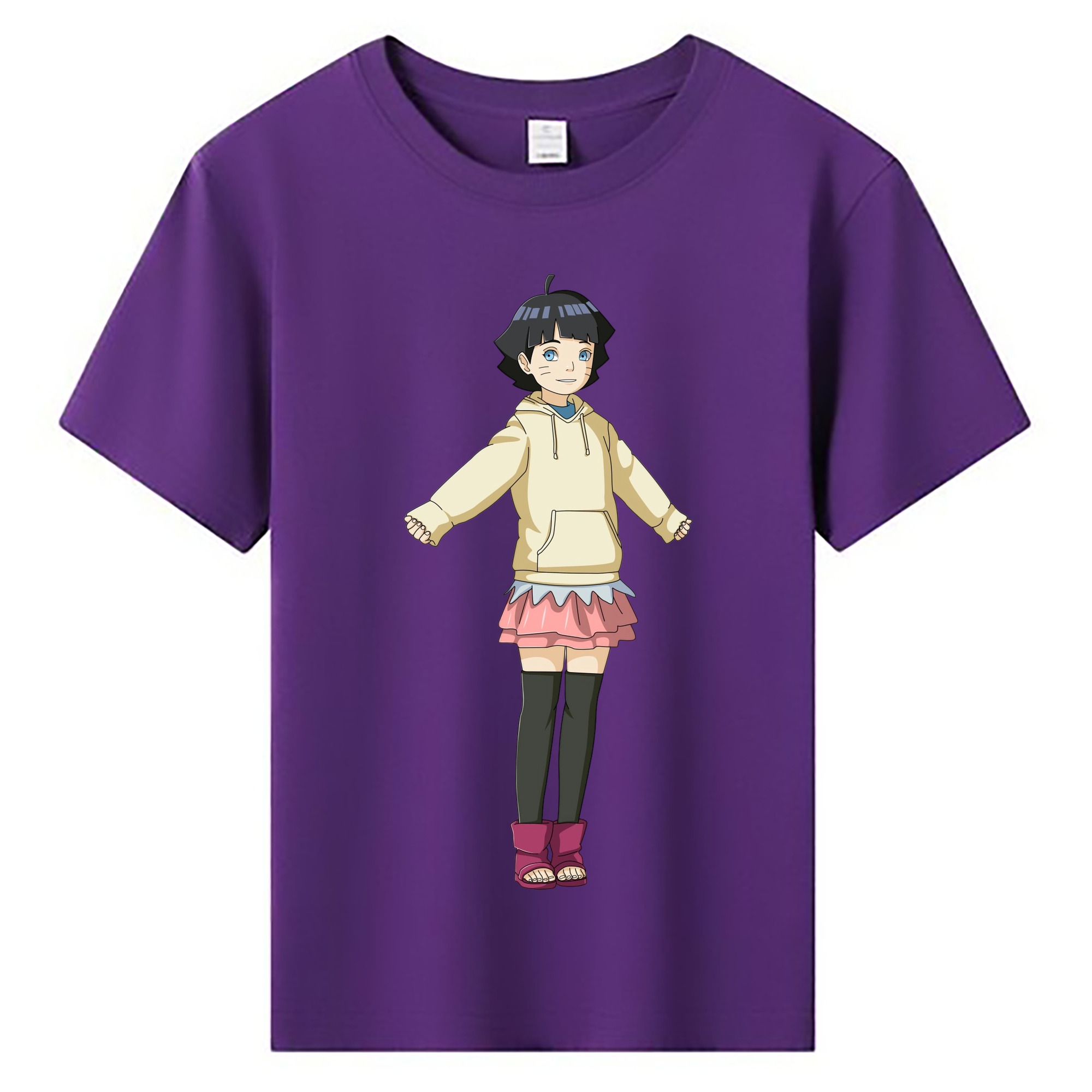 （画像用） NARUTO -ナルト- うずまき ヒマワリ Uzumaki Himawari 綿100％キッズTシャツ（フロントプリント）