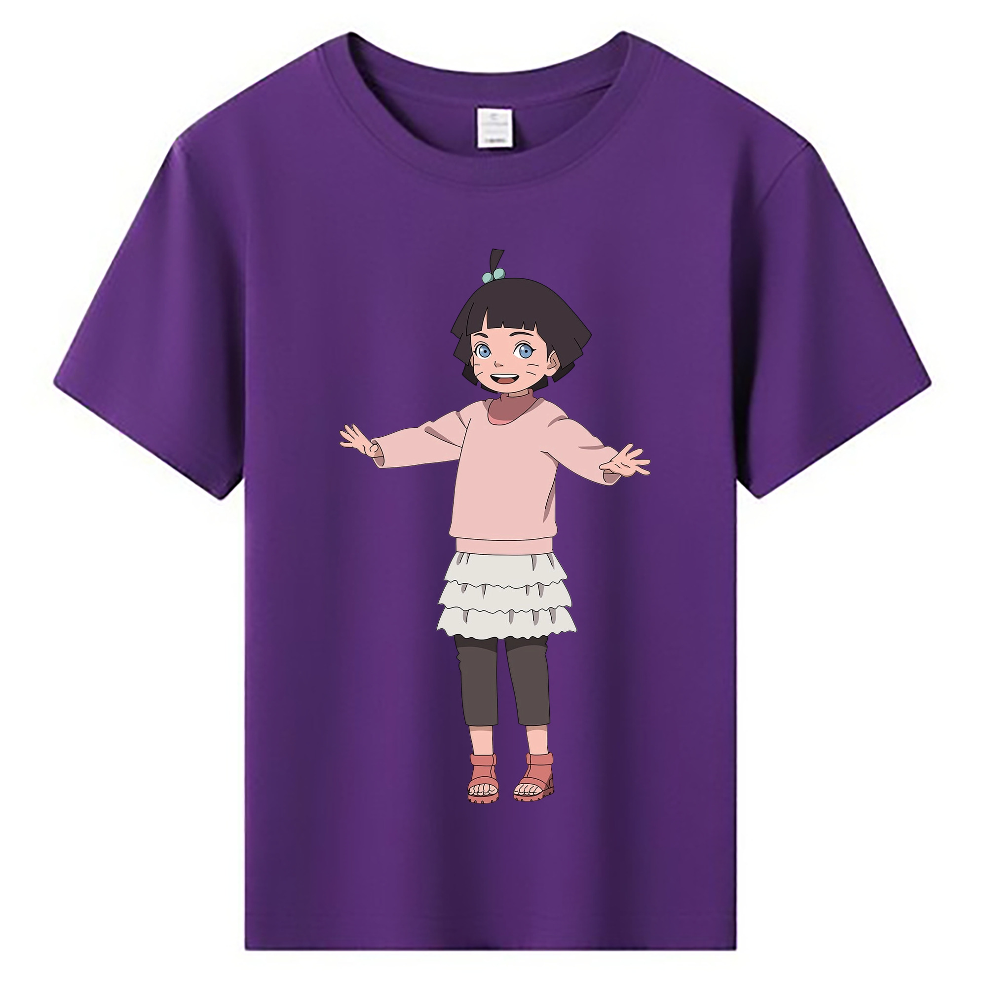 （画像用） NARUTO -ナルト- うずまき ヒマワリ Uzumaki Himawari 綿100％キッズTシャツ（フロントプリント）