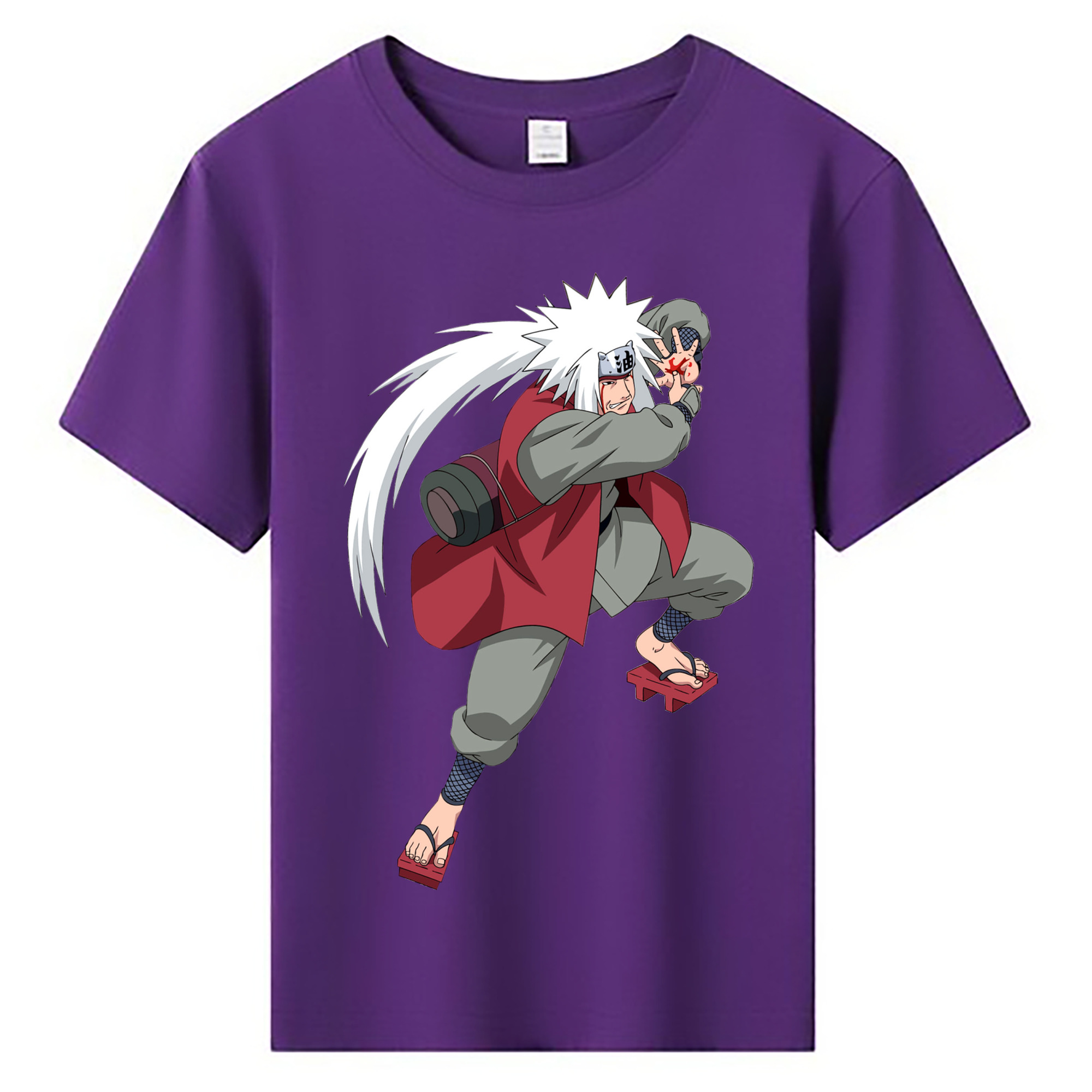 （画像用） NARUTO -ナルト- 自来也（じらいや） Jiraiya 綿100％キッズTシャツ（フロントプリント）