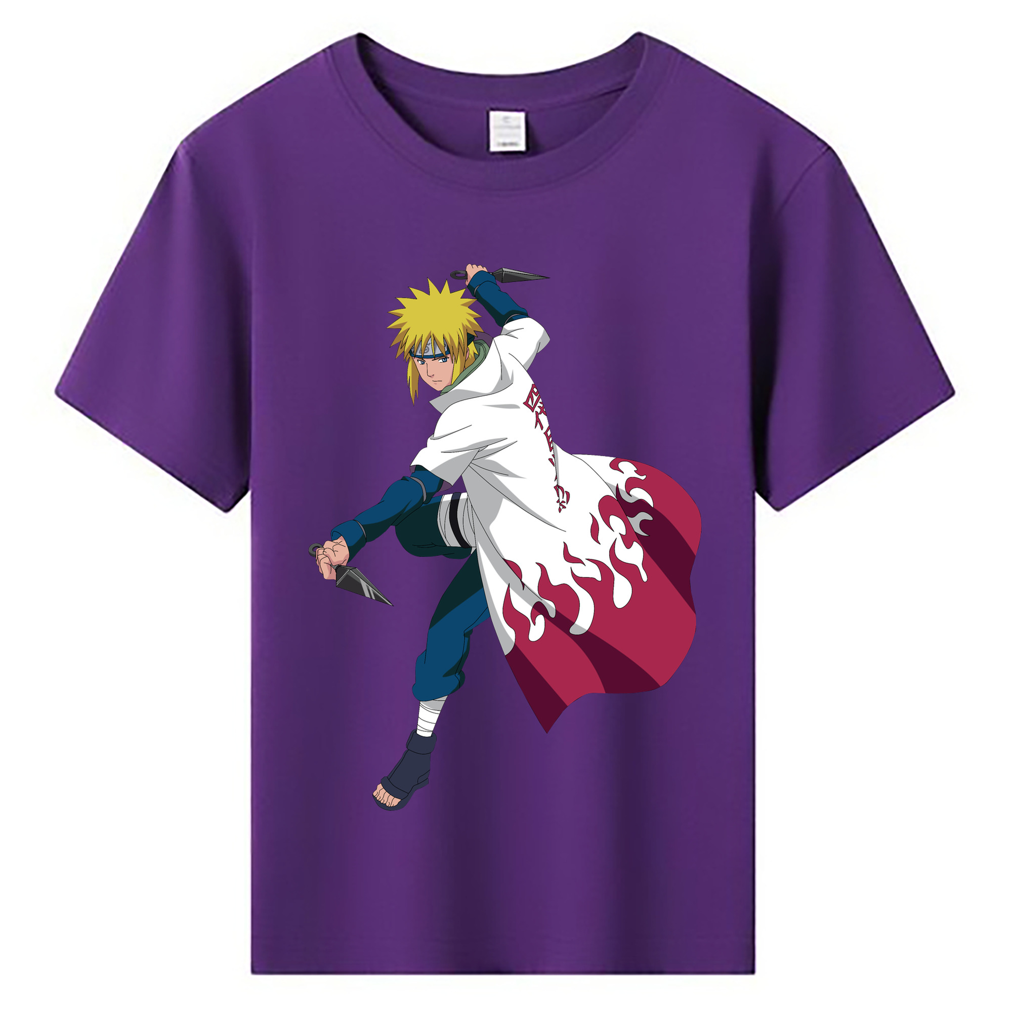 （画像用） NARUTO -ナルト- 波風 ミナト Namikaze Minato 綿100％キッズTシャツ（フロントプリント）