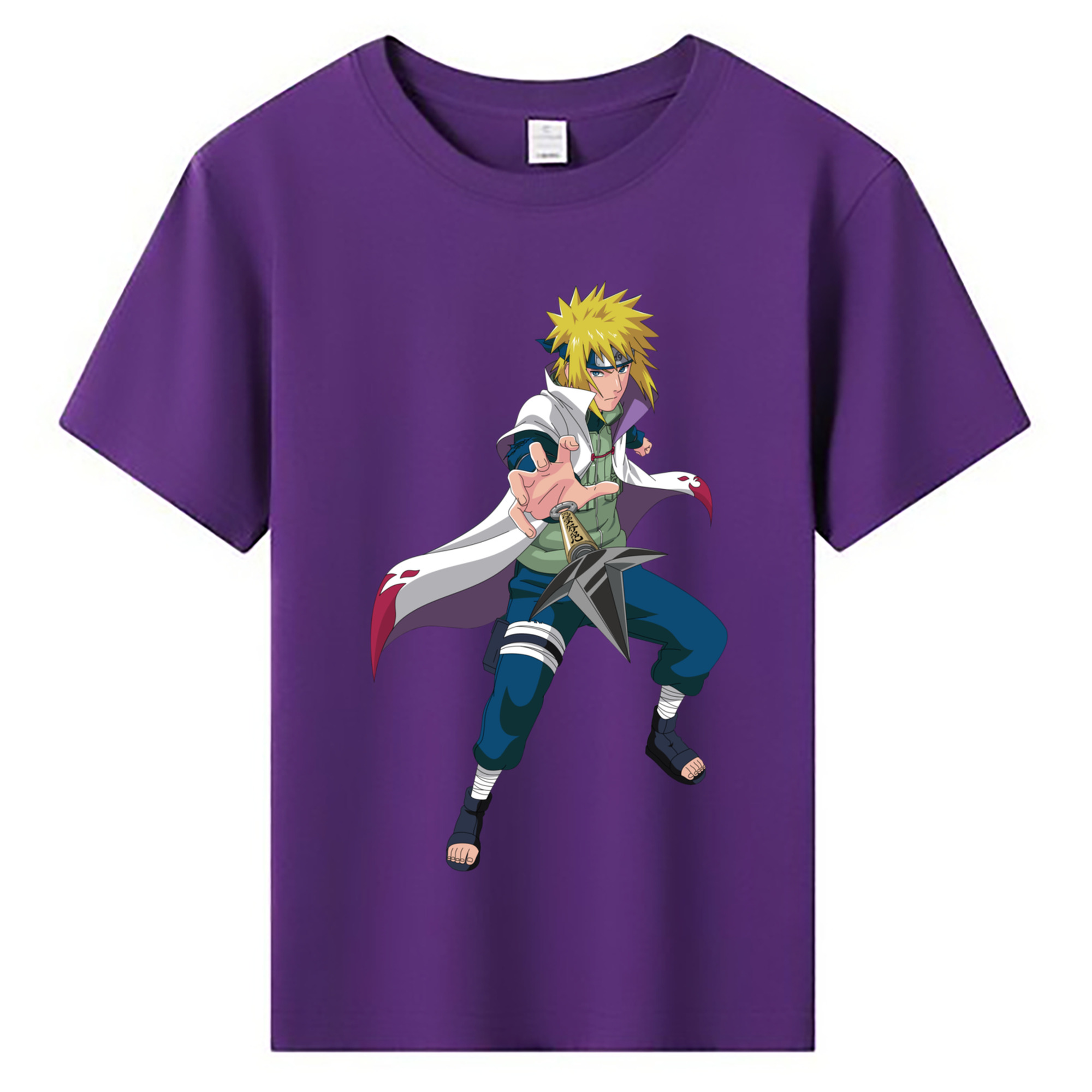 （画像用） NARUTO -ナルト- 波風 ミナト Namikaze Minato 綿100％キッズTシャツ（フロントプリント）