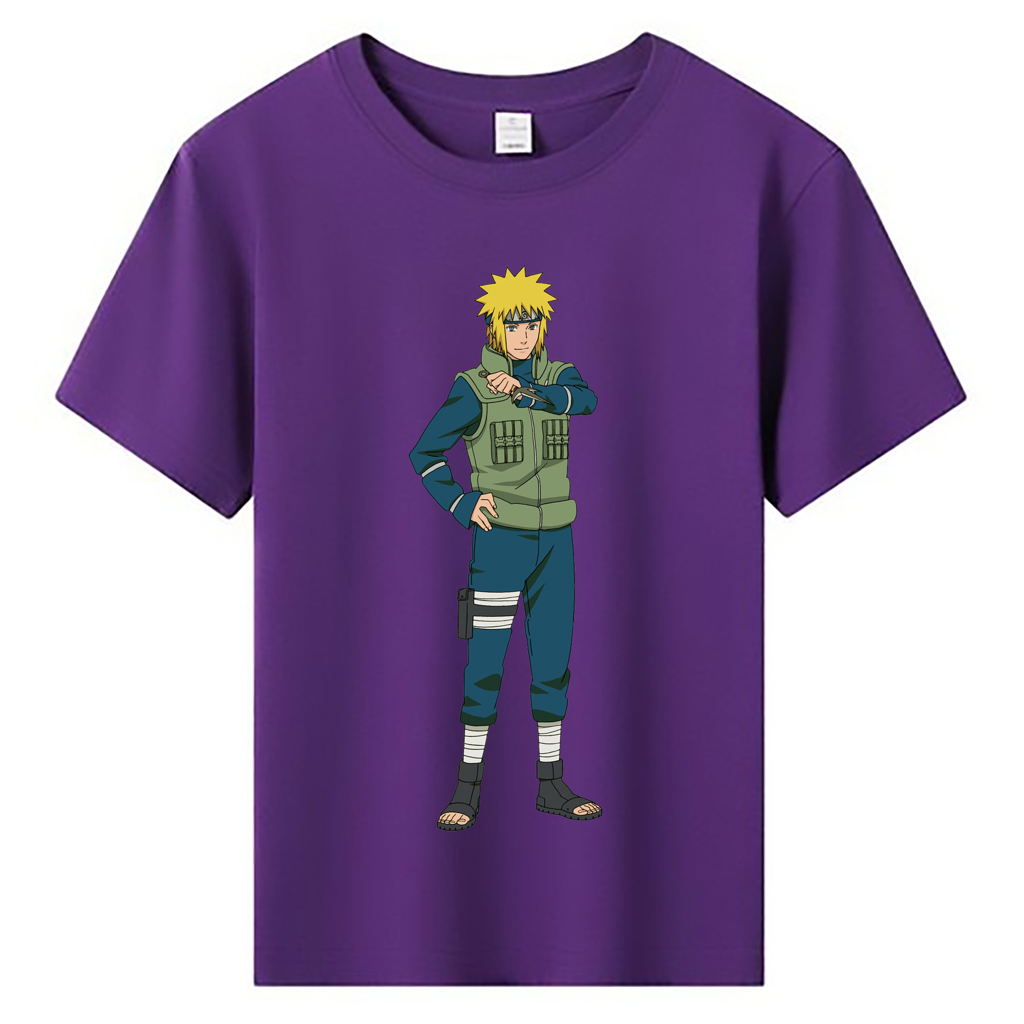 （画像用） NARUTO -ナルト- 波風 ミナト Namikaze Minato 綿100％キッズTシャツ（フロントプリント）