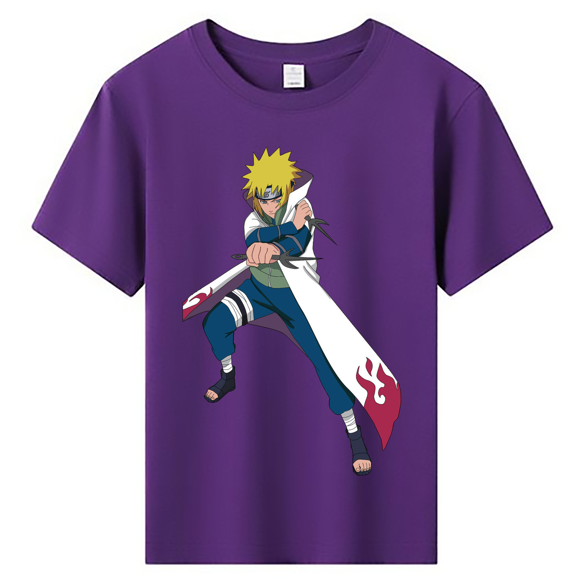 （画像用） NARUTO -ナルト- 波風 ミナト Namikaze Minato 綿100％キッズTシャツ（フロントプリント）