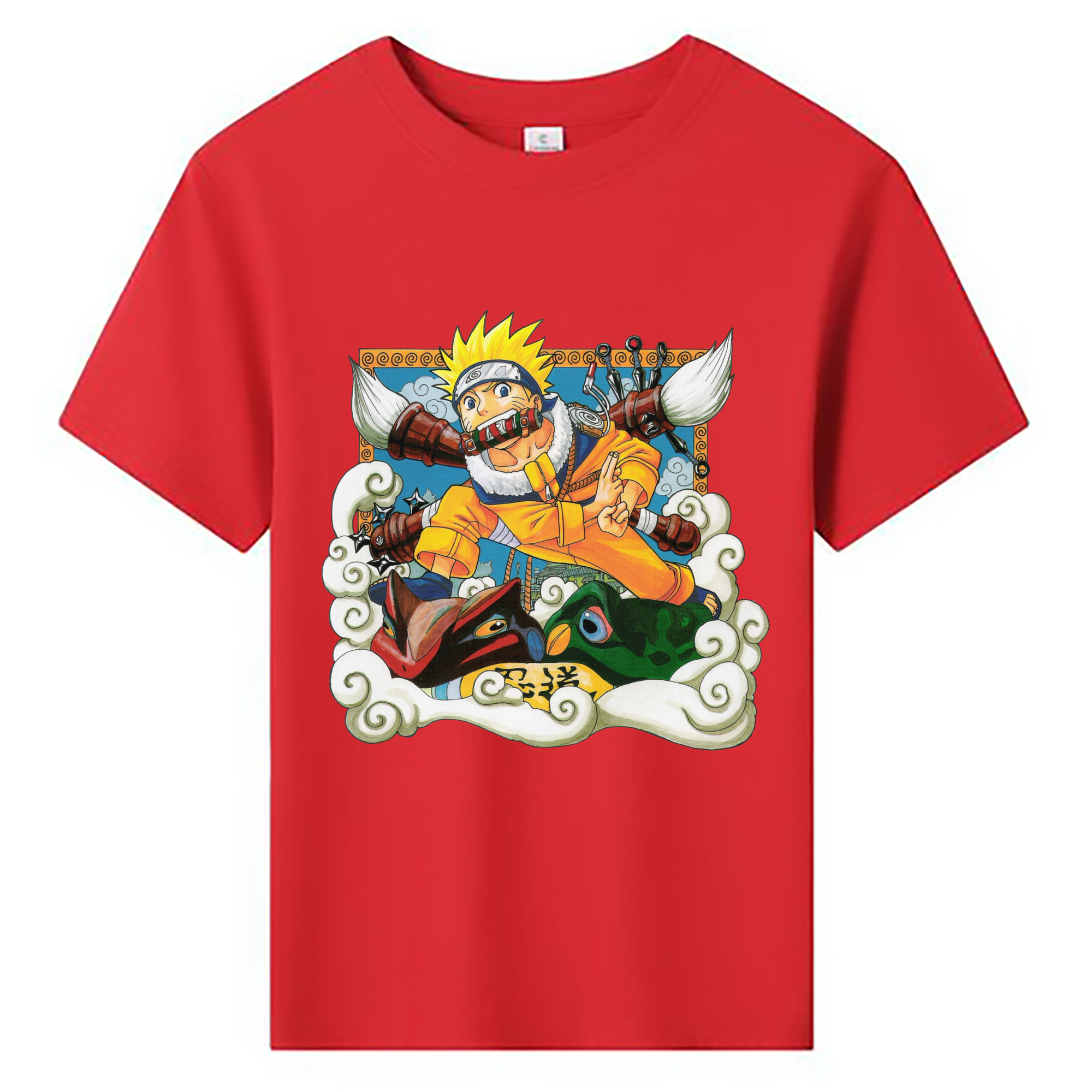 （画像用） NARUTO -ナルト- うずまき ナルト Uzumaki Naruto 綿100％キッズTシャツ（フロントプリント）
