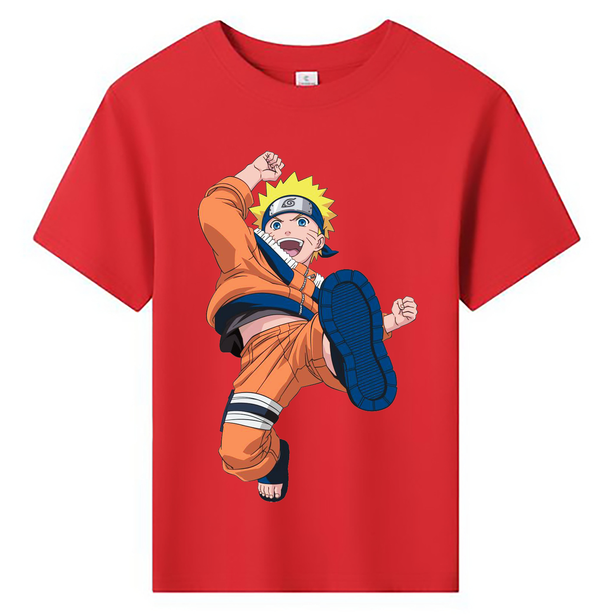（画像用） NARUTO -ナルト- うずまき ナルト Uzumaki Naruto 綿100％キッズTシャツ（フロントプリント）