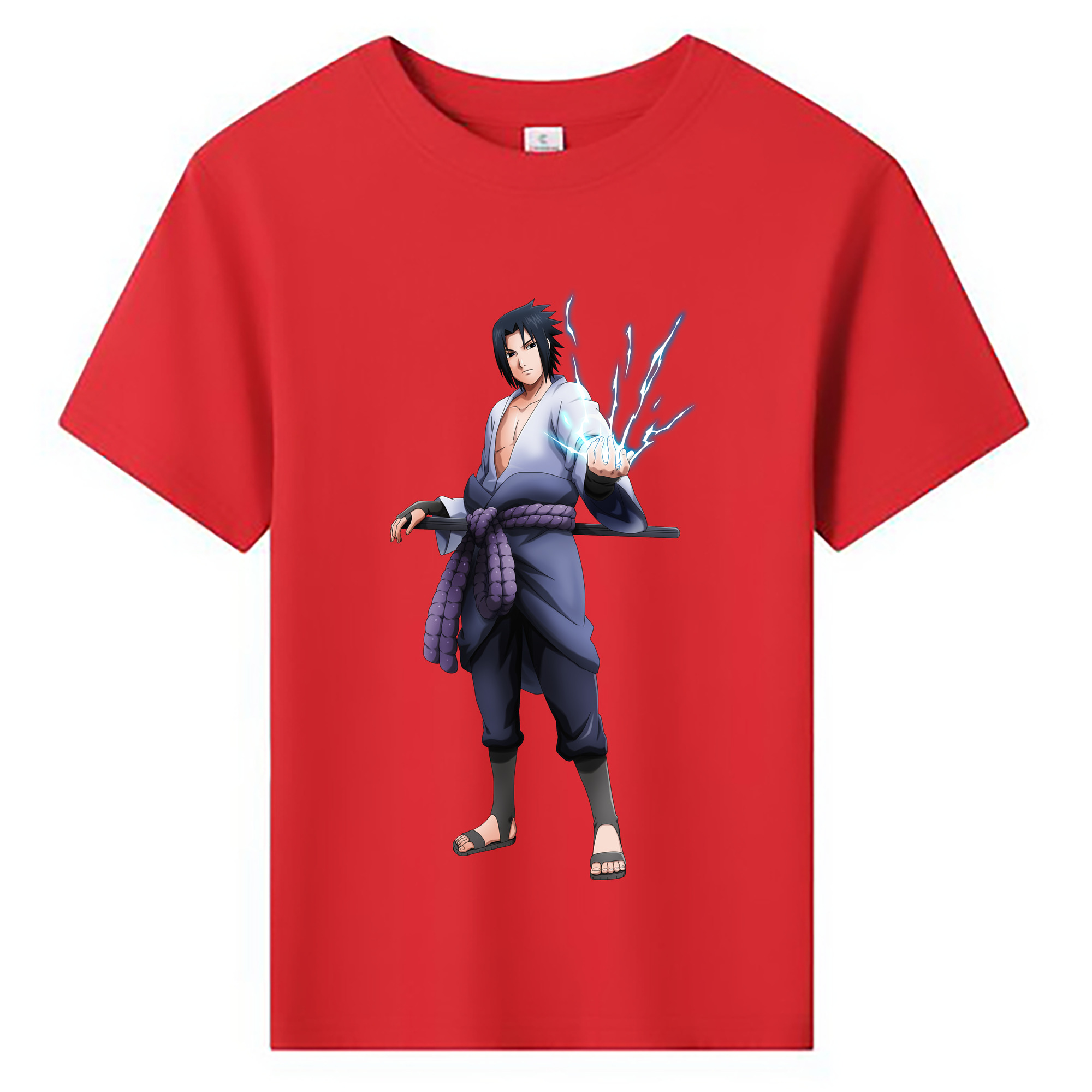 （画像用） NARUTO -ナルト- うちは サスケ Uchiha Sasuke 綿100％キッズTシャツ（フロントプリント）