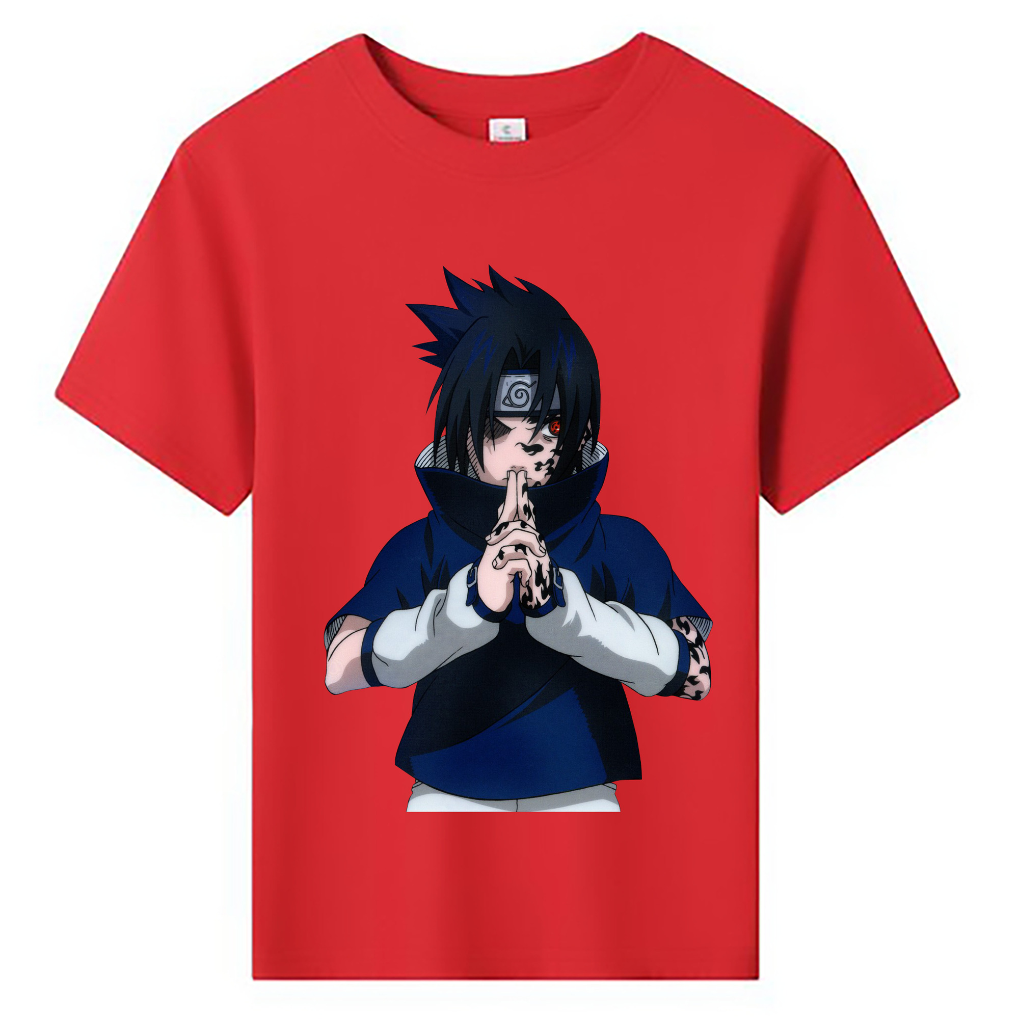 （画像用） NARUTO -ナルト- うちは サスケ Uchiha Sasuke 綿100％キッズTシャツ（フロントプリント）