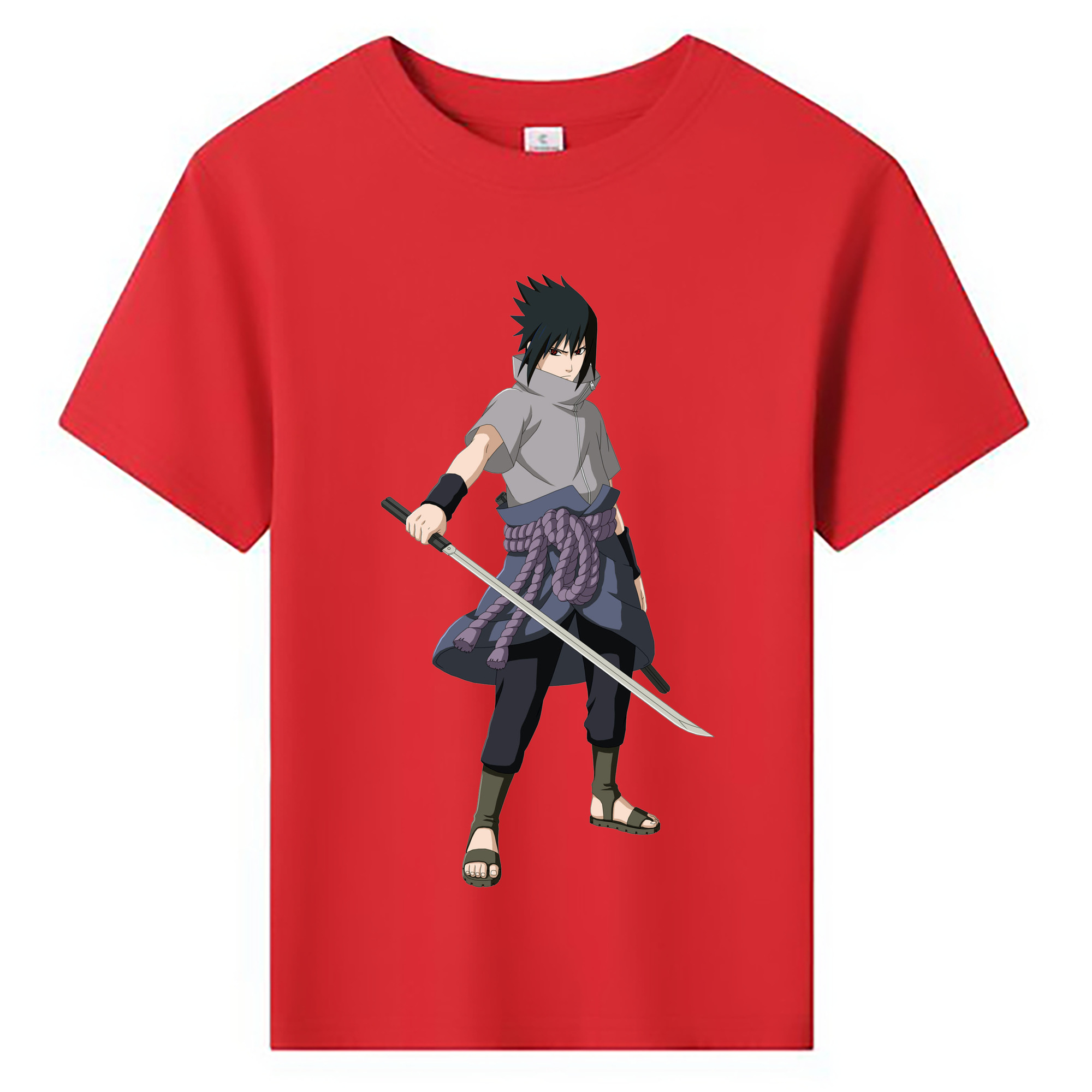 （画像用） NARUTO -ナルト- うちは サスケ Uchiha Sasuke 綿100％キッズTシャツ（フロントプリント）