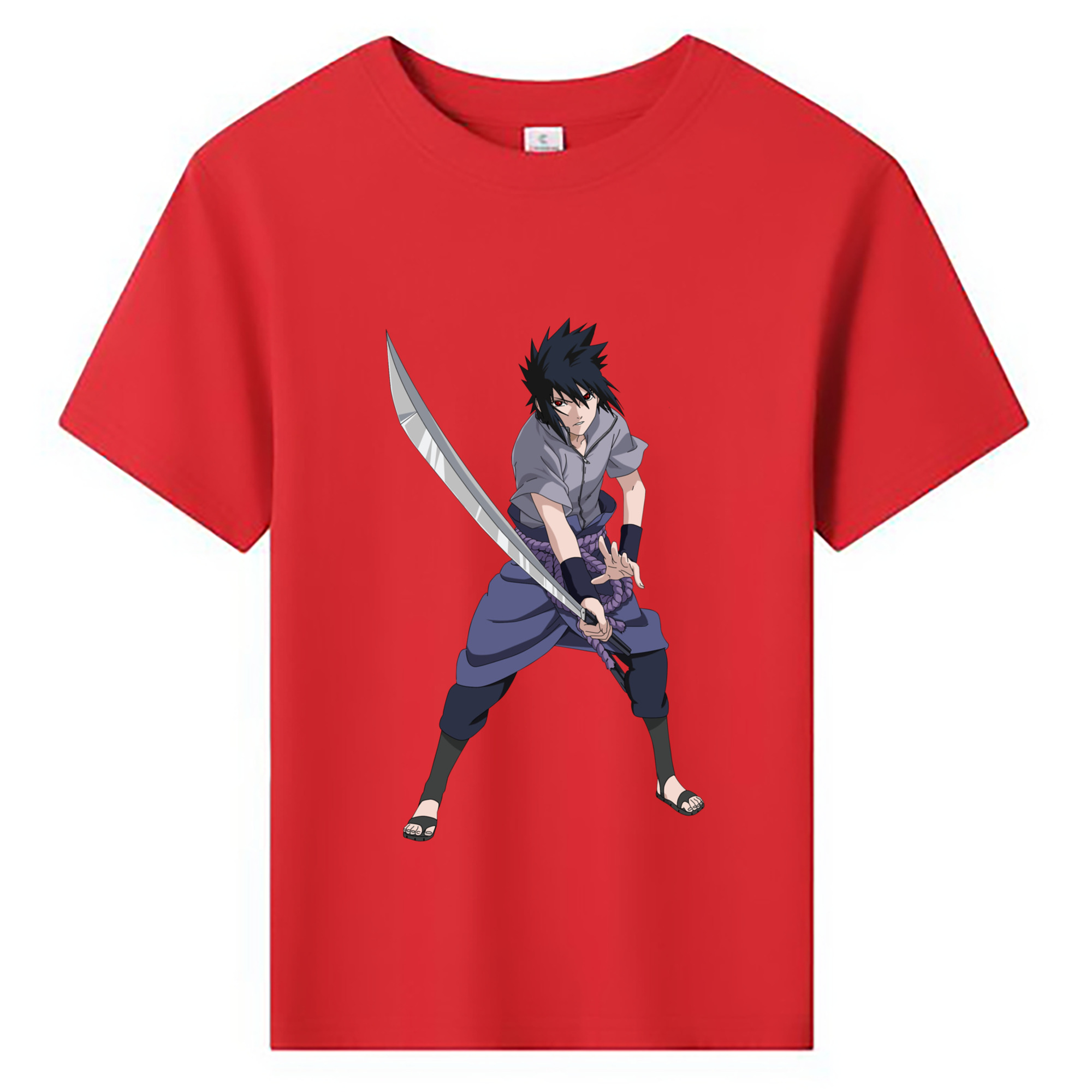 （画像用） NARUTO -ナルト- うちは サスケ Uchiha Sasuke 綿100％キッズTシャツ（フロントプリント）
