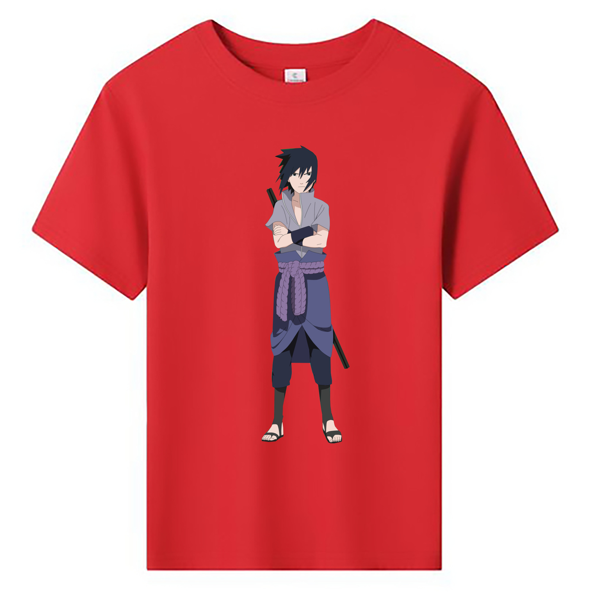 （画像用） NARUTO -ナルト- うちは サスケ Uchiha Sasuke 綿100％キッズTシャツ（フロントプリント）