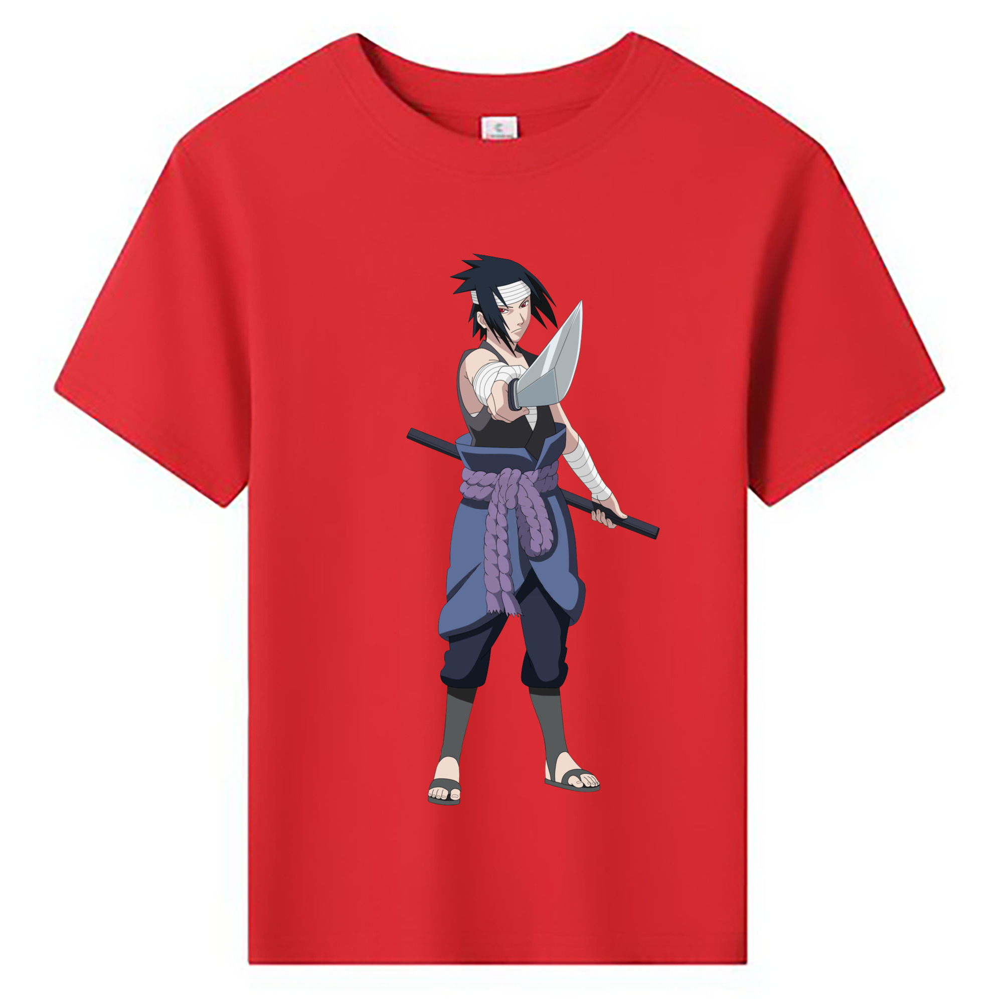 （画像用） NARUTO -ナルト- うちは サスケ Uchiha Sasuke 綿100％キッズTシャツ（フロントプリント）