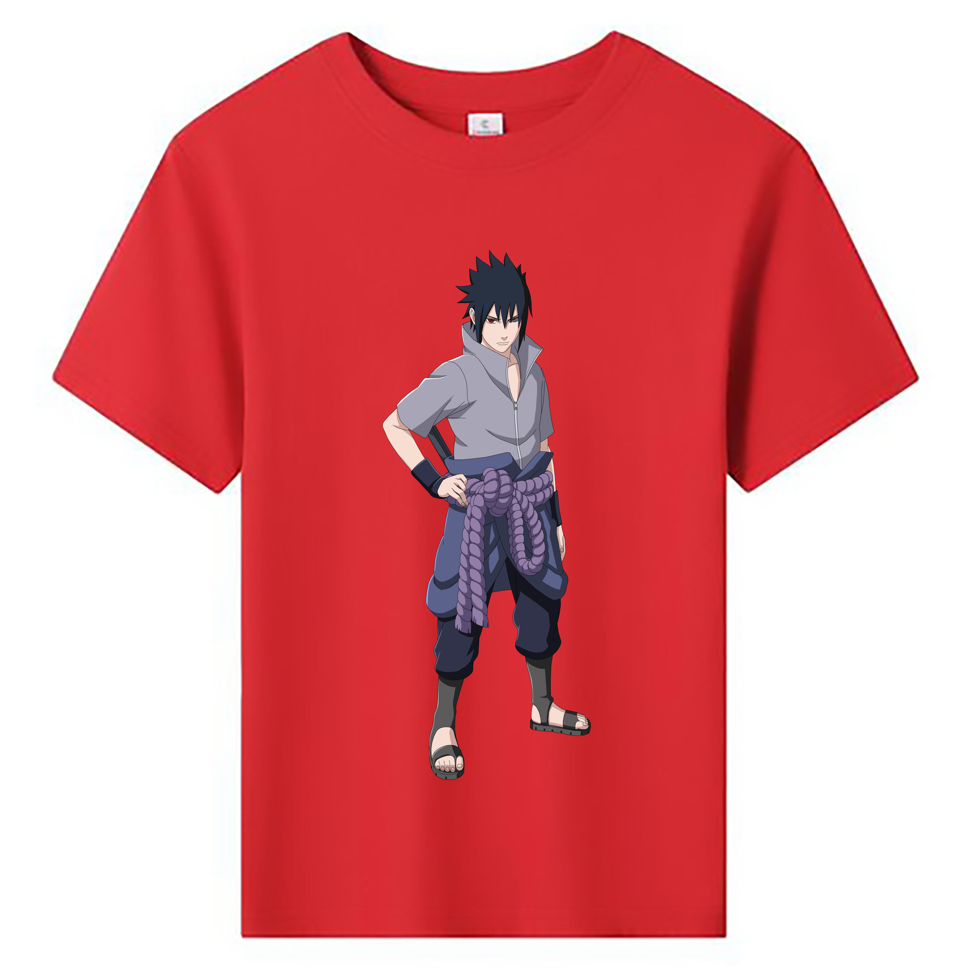 （画像用） NARUTO -ナルト- うちは サスケ Uchiha Sasuke 綿100％キッズTシャツ（フロントプリント）