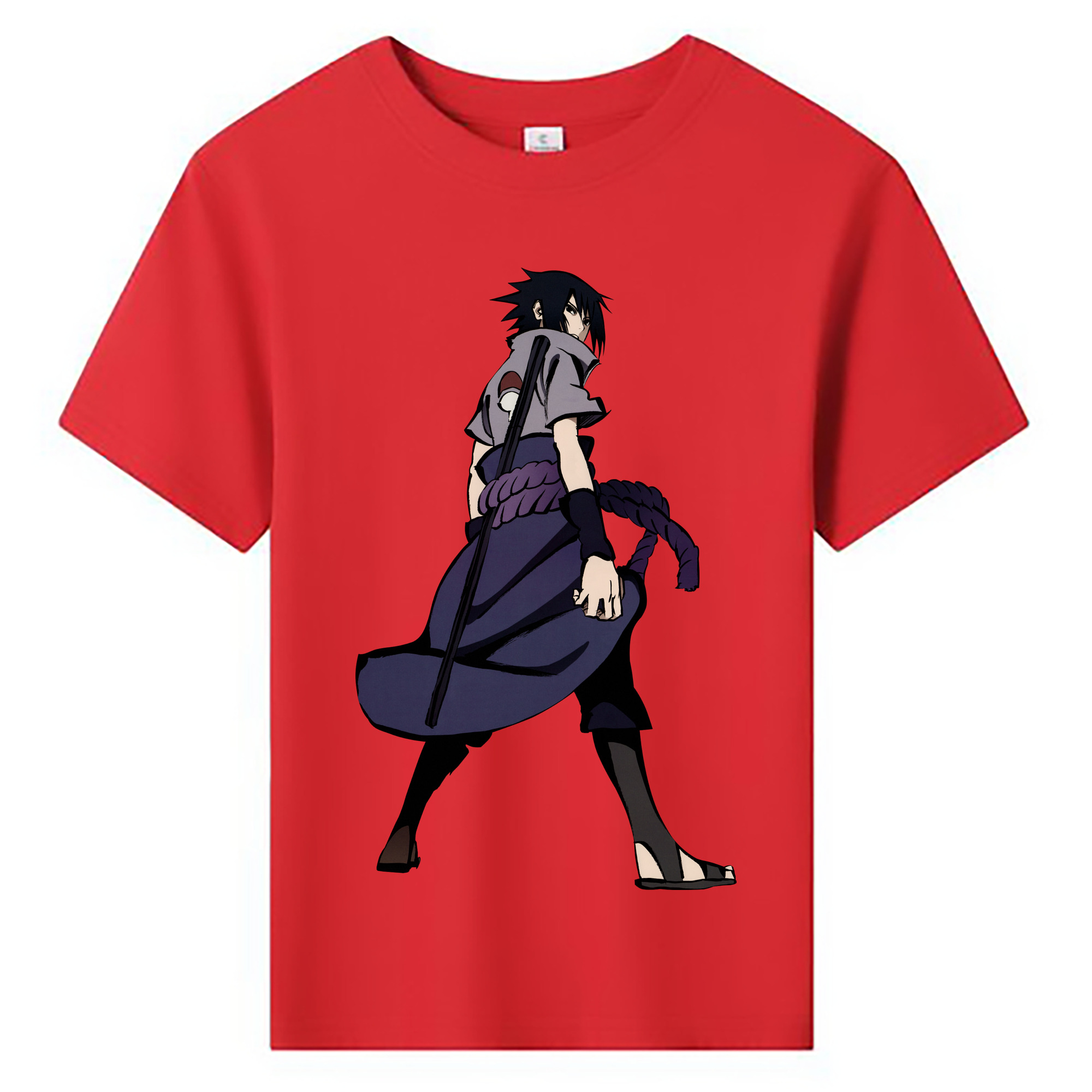 （画像用） NARUTO -ナルト- うちは サスケ Uchiha Sasuke 綿100％キッズTシャツ（フロントプリント）