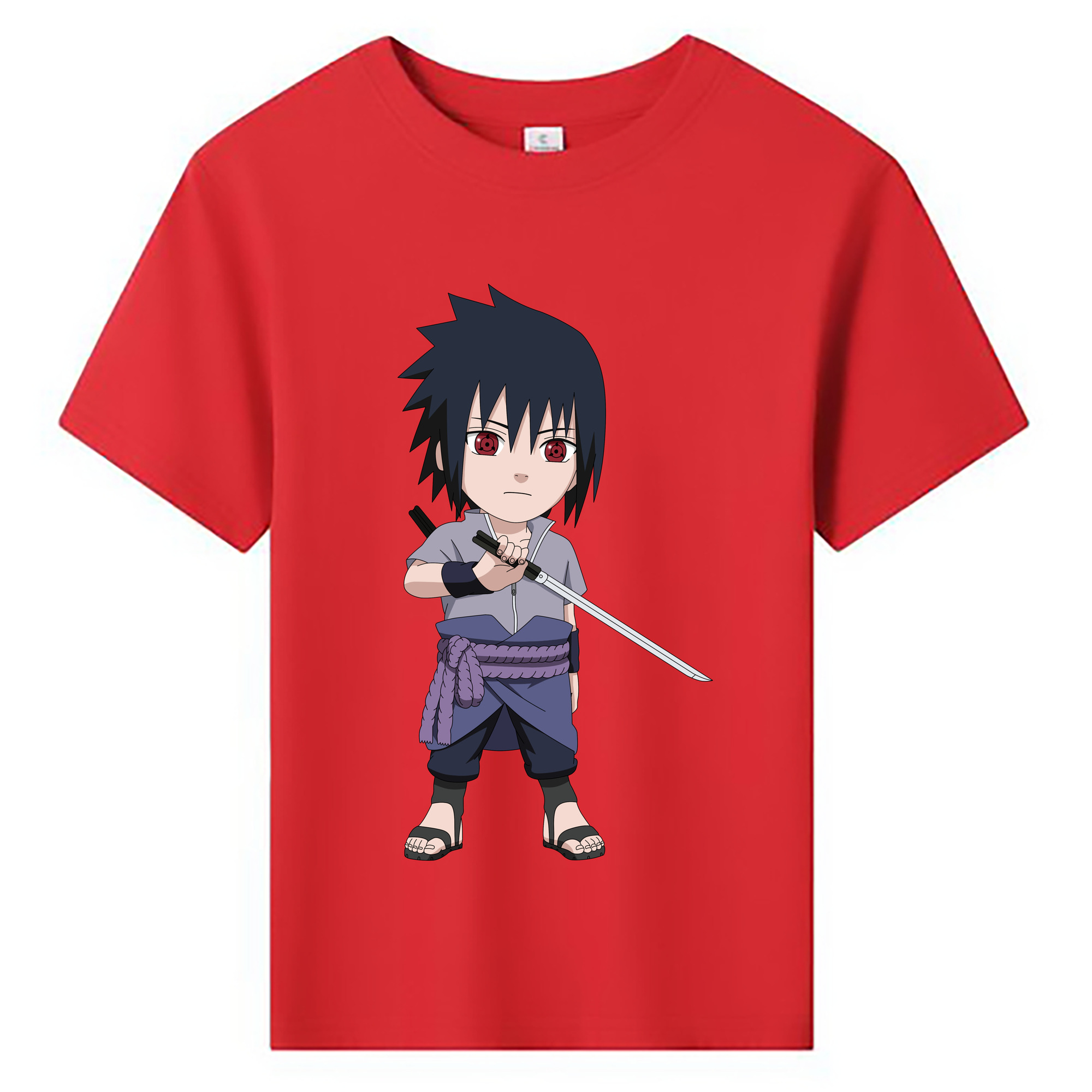 （画像用） NARUTO -ナルト- うちは サスケ Uchiha Sasuke 綿100％キッズTシャツ（フロントプリント）