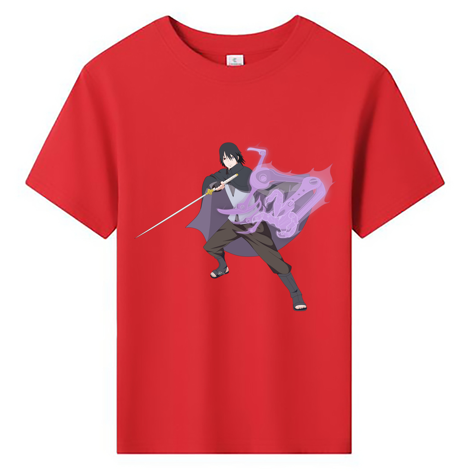 （画像用） NARUTO -ナルト- うちは サスケ Uchiha Sasuke 綿100％キッズTシャツ（フロントプリント）