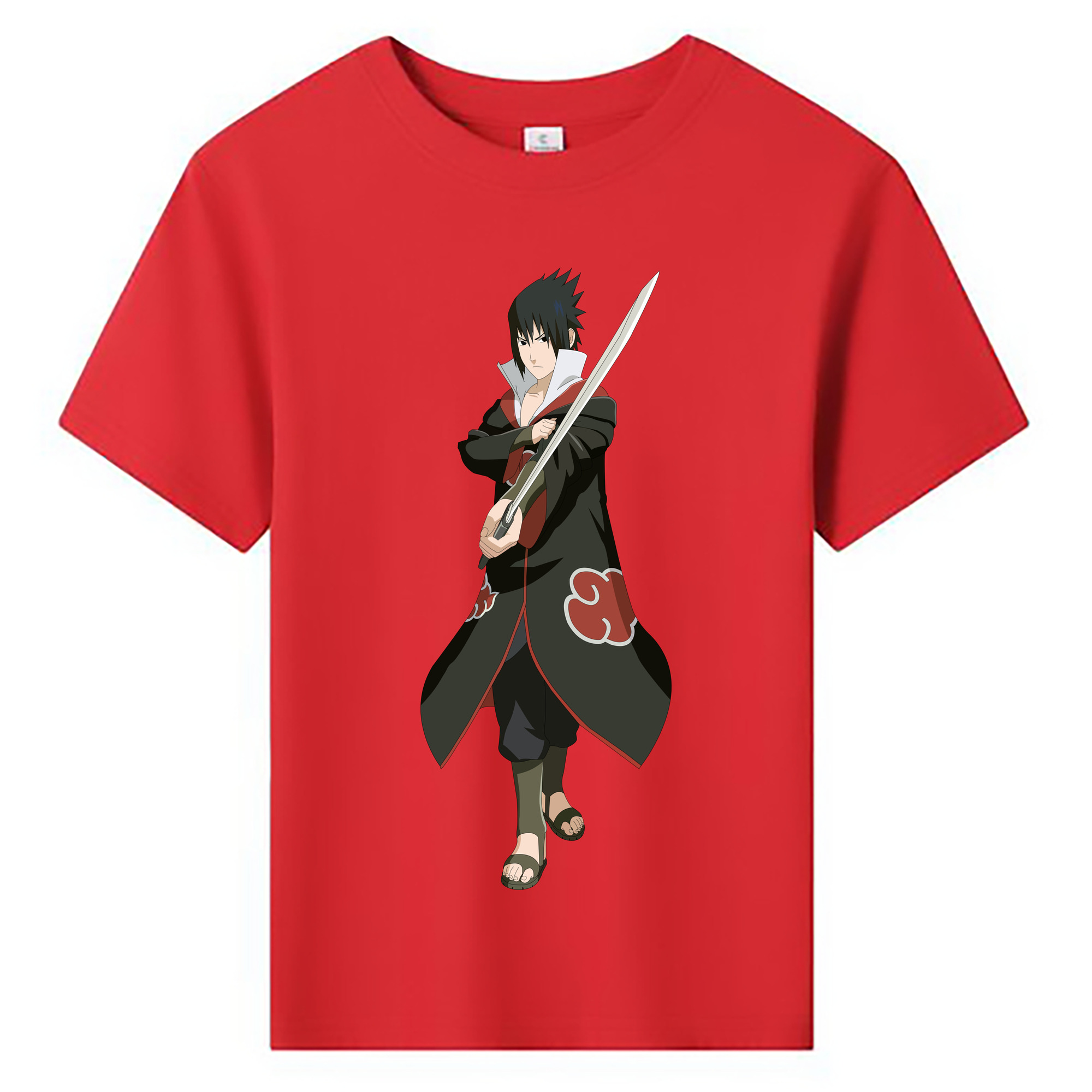 （画像用） NARUTO -ナルト- うちは サスケ Uchiha Sasuke 綿100％キッズTシャツ（フロントプリント）