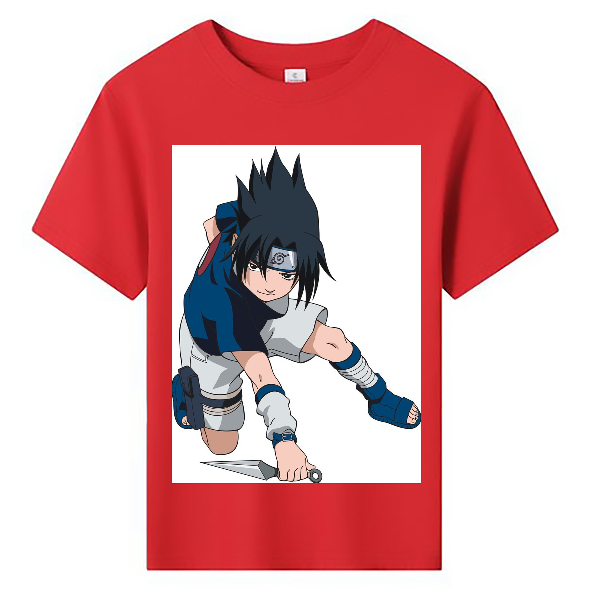 （画像用） NARUTO -ナルト- うちは サスケ Uchiha Sasuke 綿100％キッズTシャツ（フロントプリント）